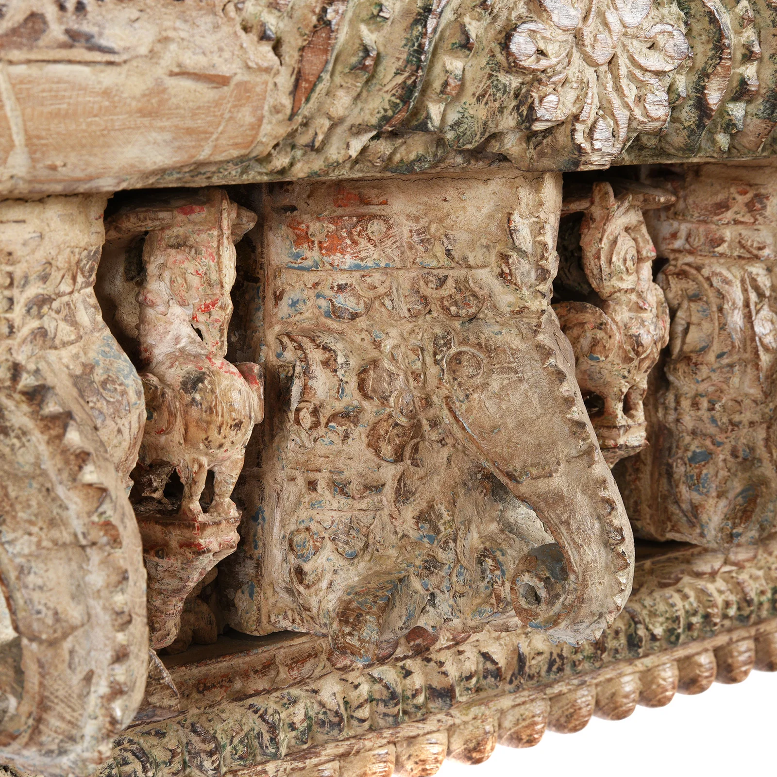 Painted Long Console Table Made From Reclaimed Teak - Image 9
