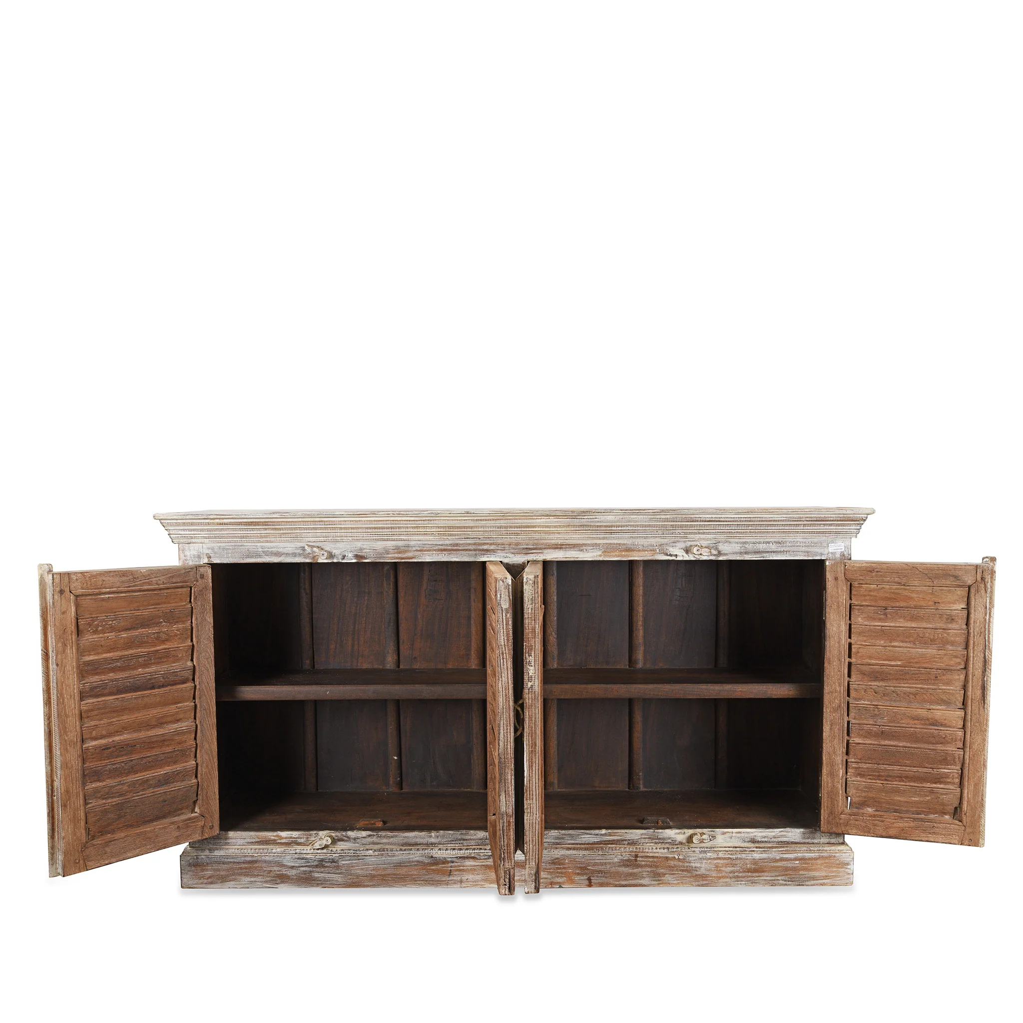Painted Louvre Sideboard Made From Reclaimed Teak - Image 3