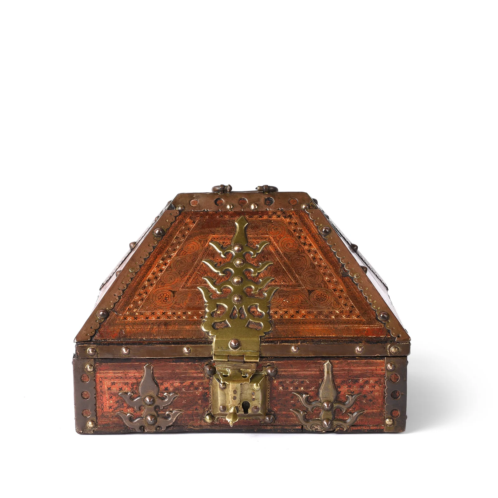 Painted Malabar Betel Nut Box From Kerala - Ca 1920
