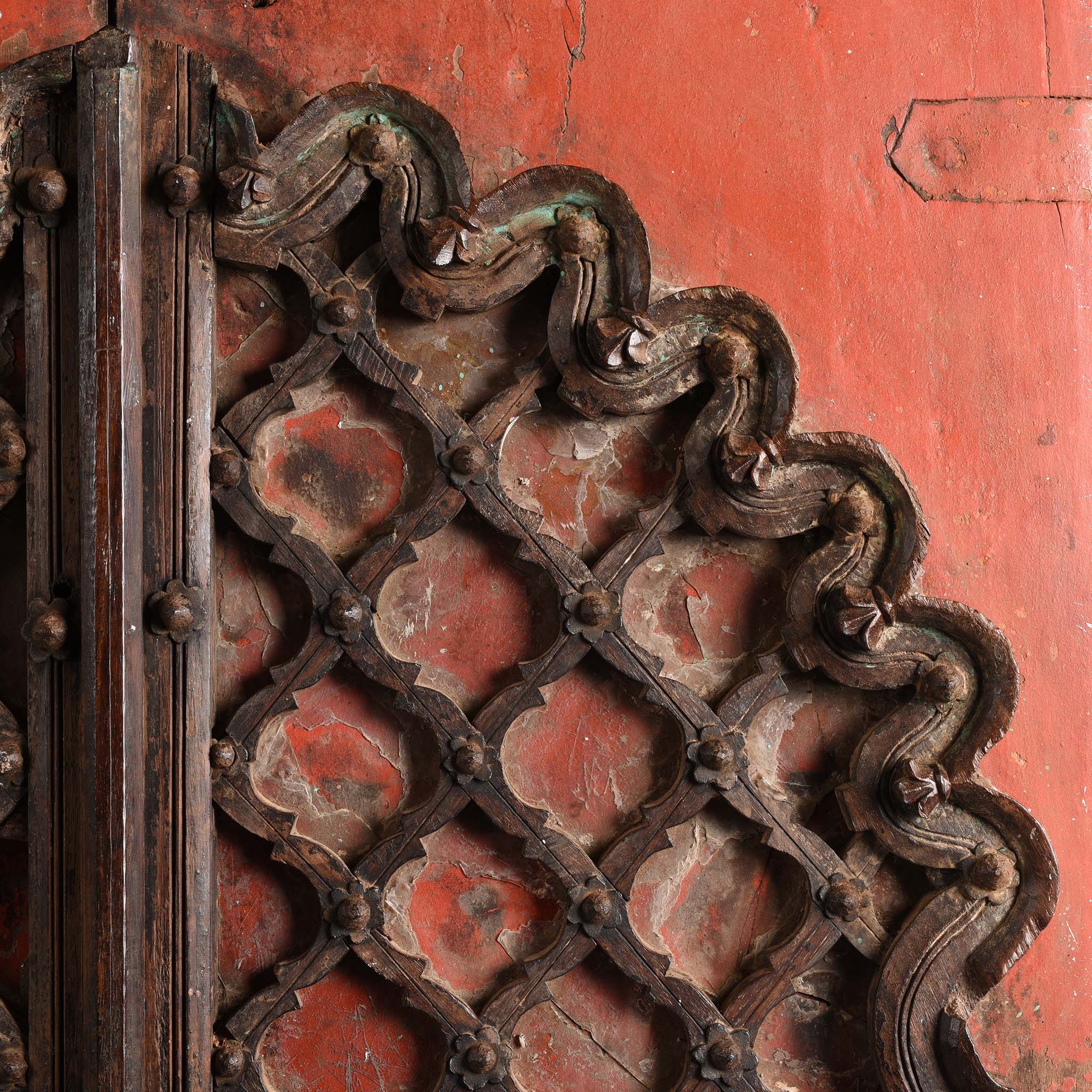 Painted Mica Indian Window Shutter From Rajasthan - 18thC - Image 2