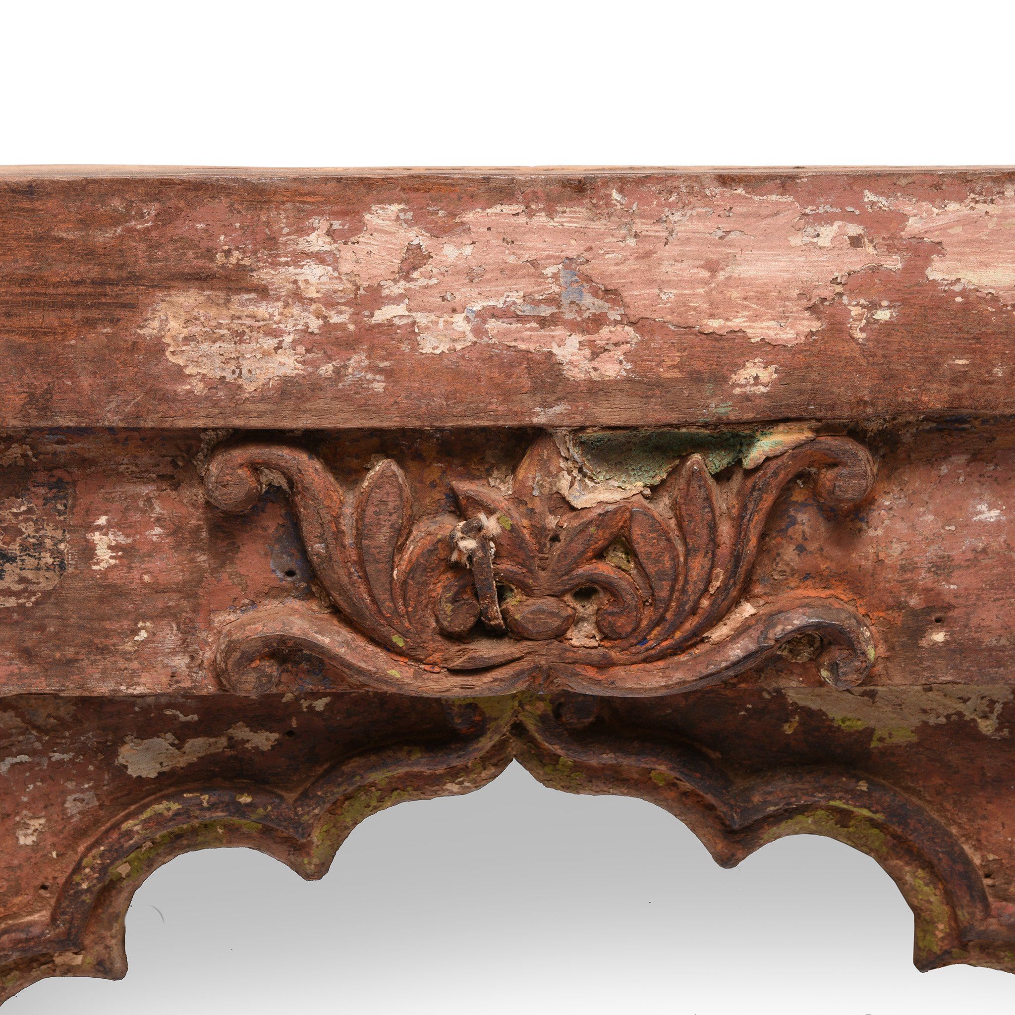 Painted Mirror Made From Window Niche From Banswara - 19thC - Image 4