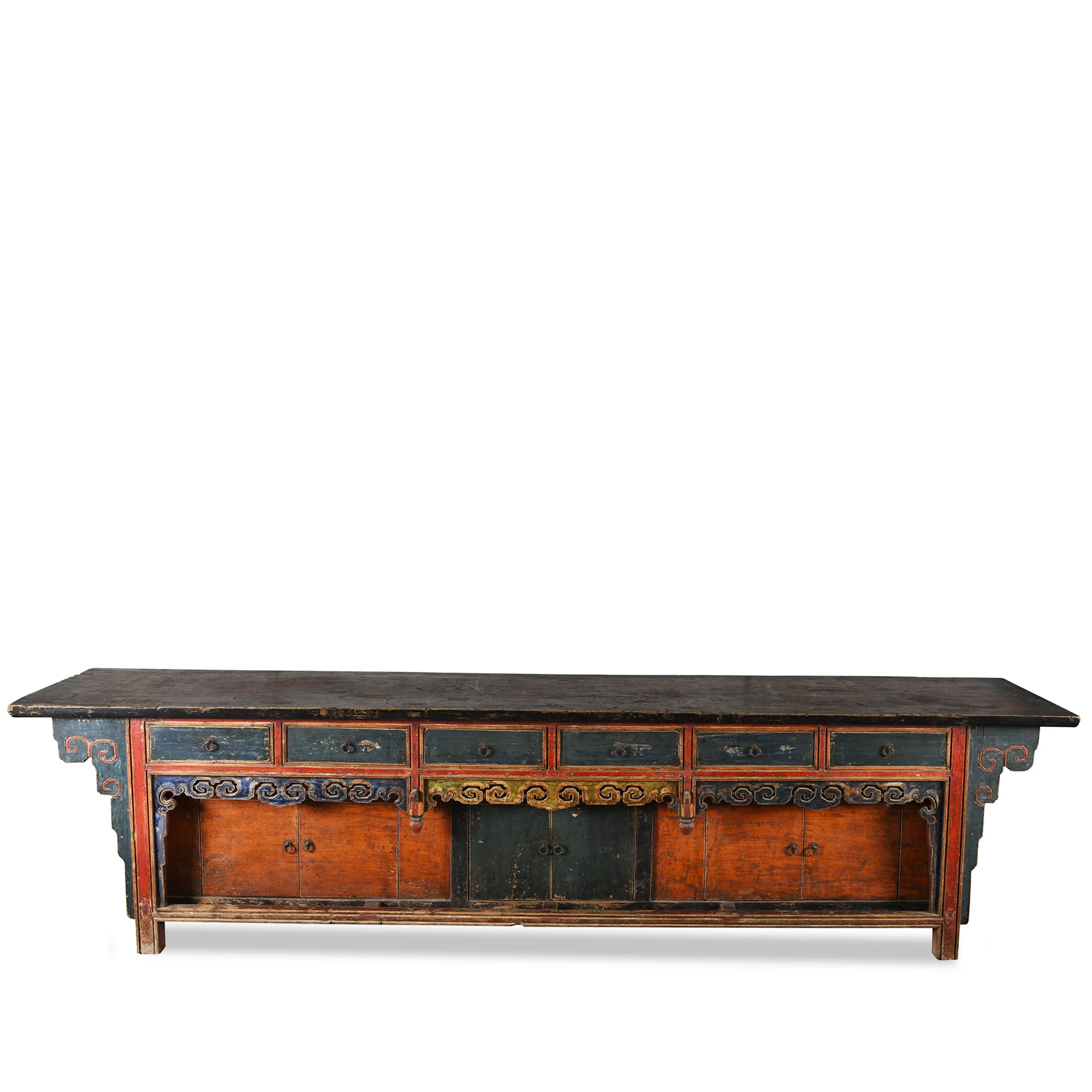 Painted Mongolian Altar Cabinet - Early 19thC