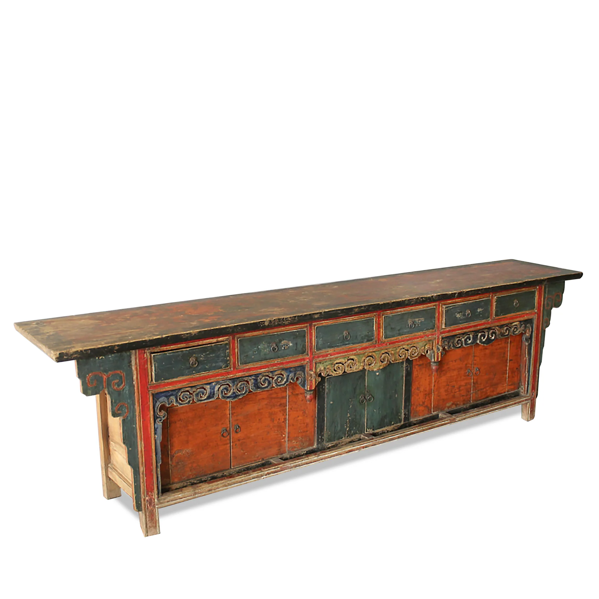 Painted Mongolian Altar Cabinet - Early 19thC - Image 11