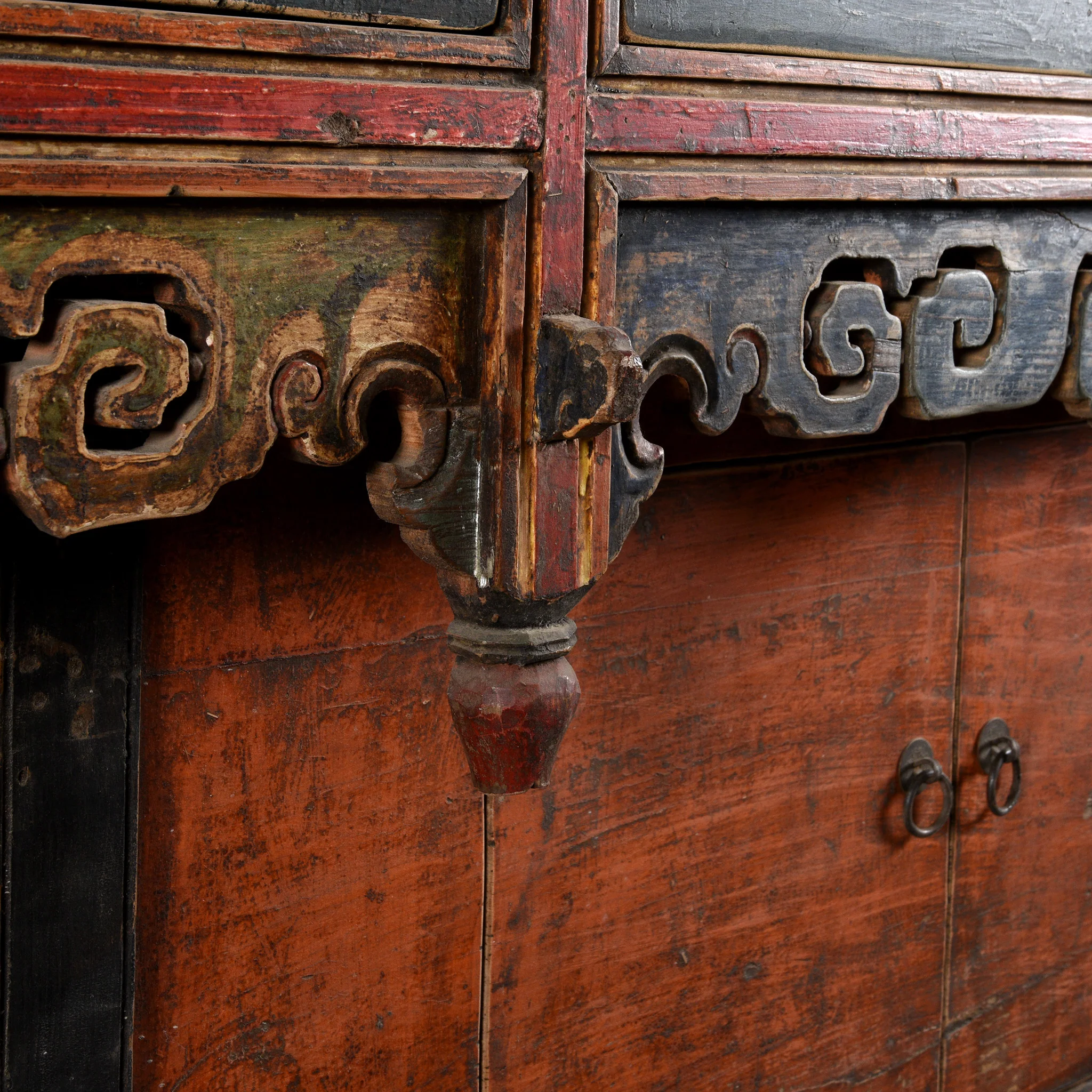 Painted Mongolian Altar Cabinet - Early 19thC - Image 5