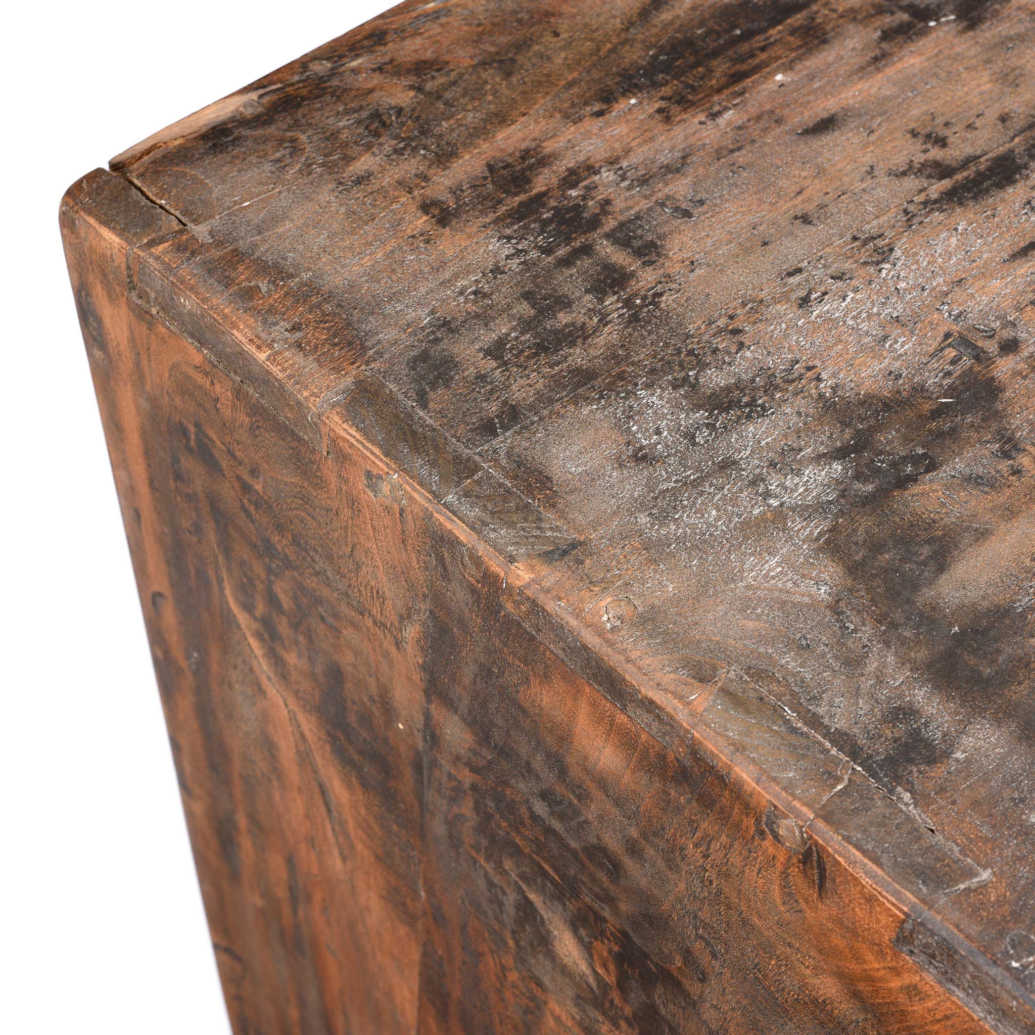 Painted Mongolian Book Cabinet Made From Elm - 19thC - Image 13