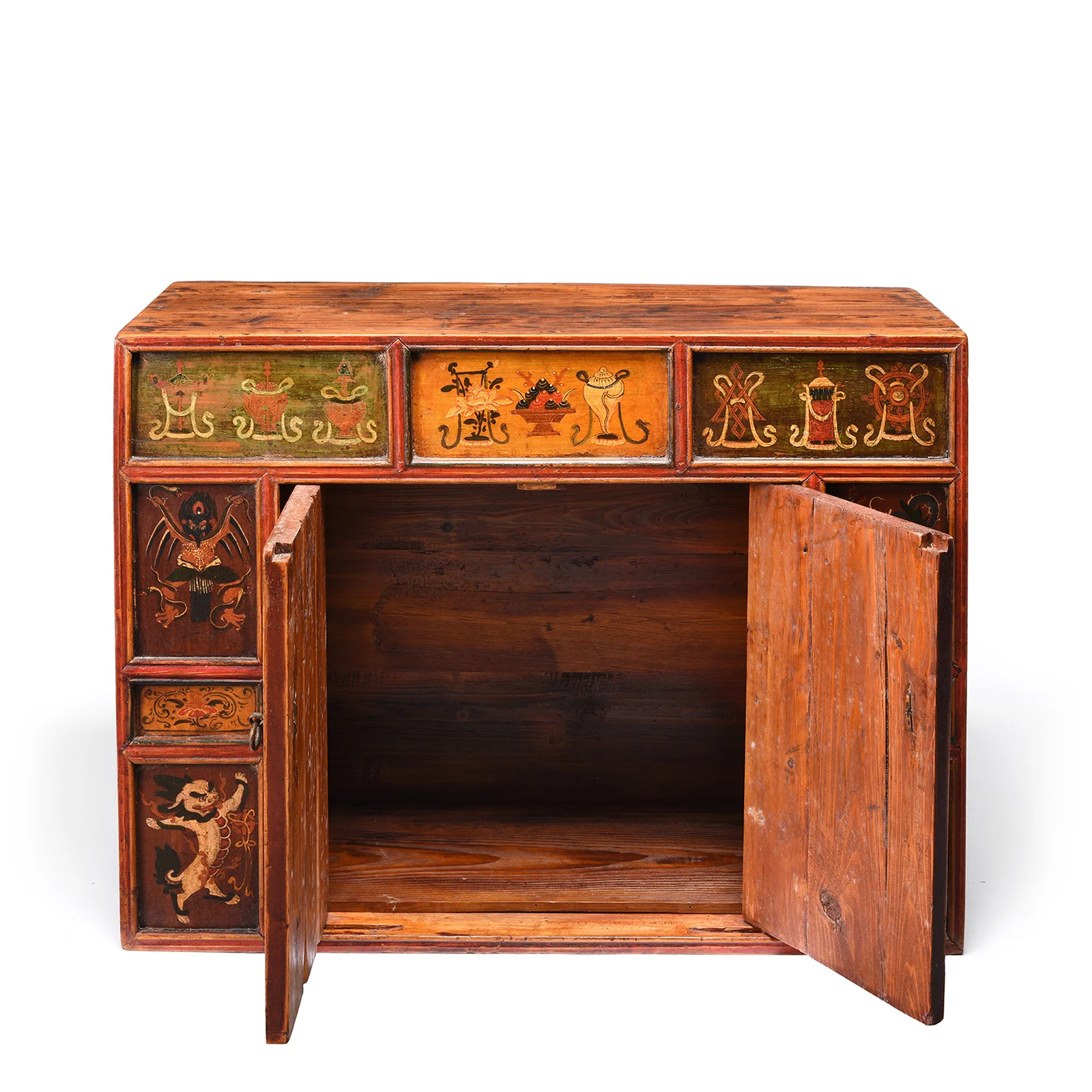 Painted Mongolian Cabinet - 18thC - Image 5