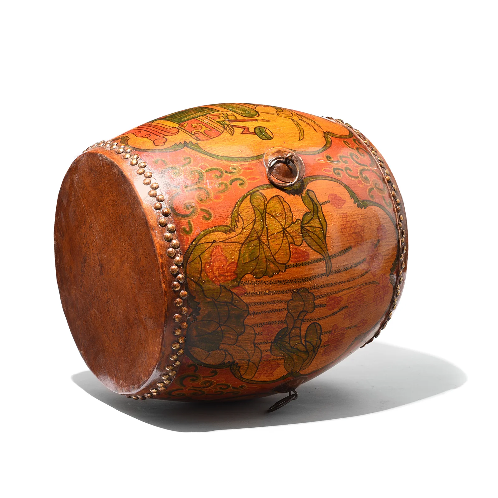 Painted Mongolian Drum Side Table - Image 2