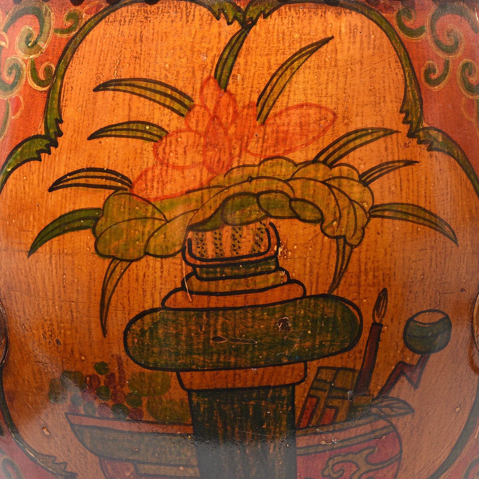 Painted Mongolian Drum Side Table - Image 6