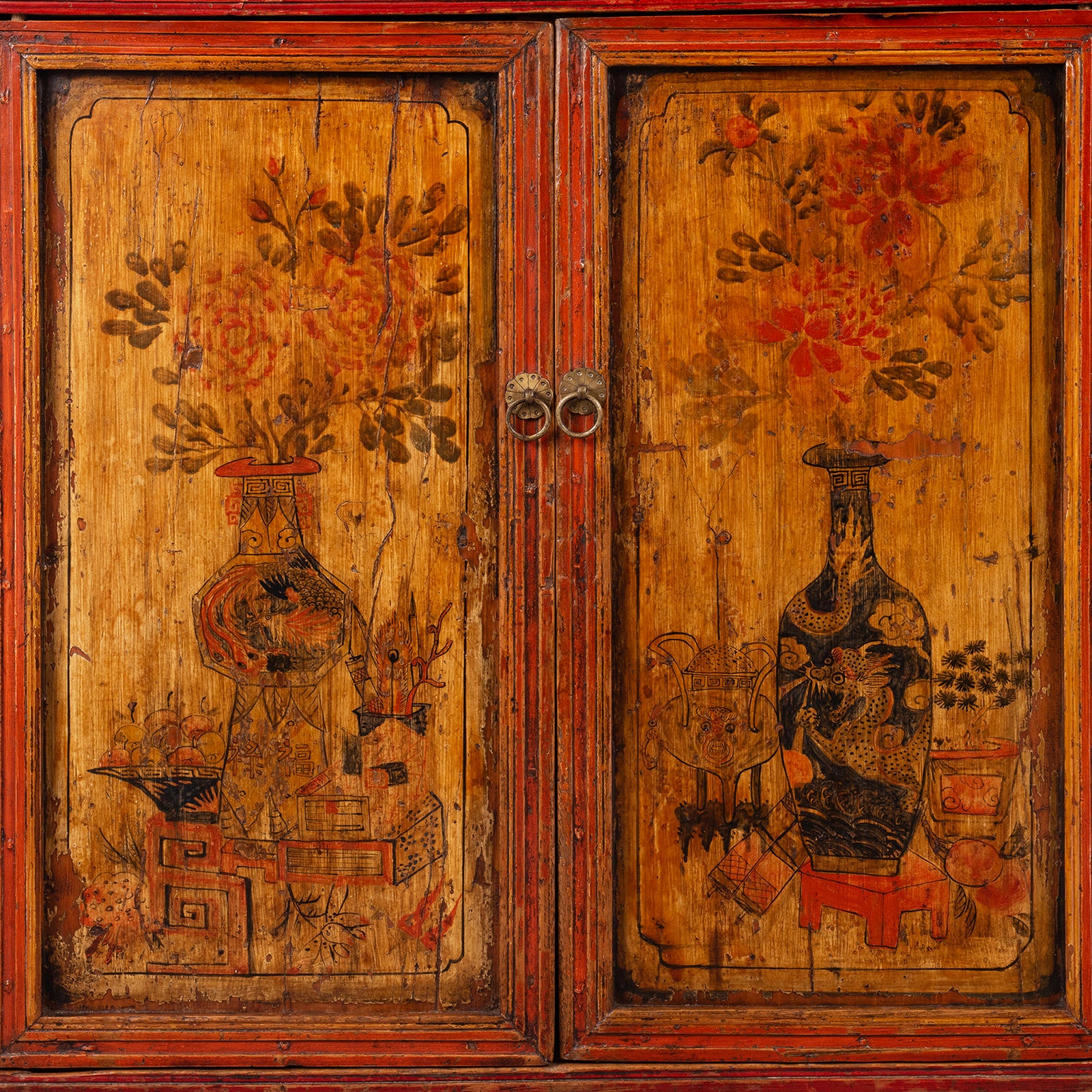 Painted Mongolian Storage Cabinet - Late 19th Century - Image 6