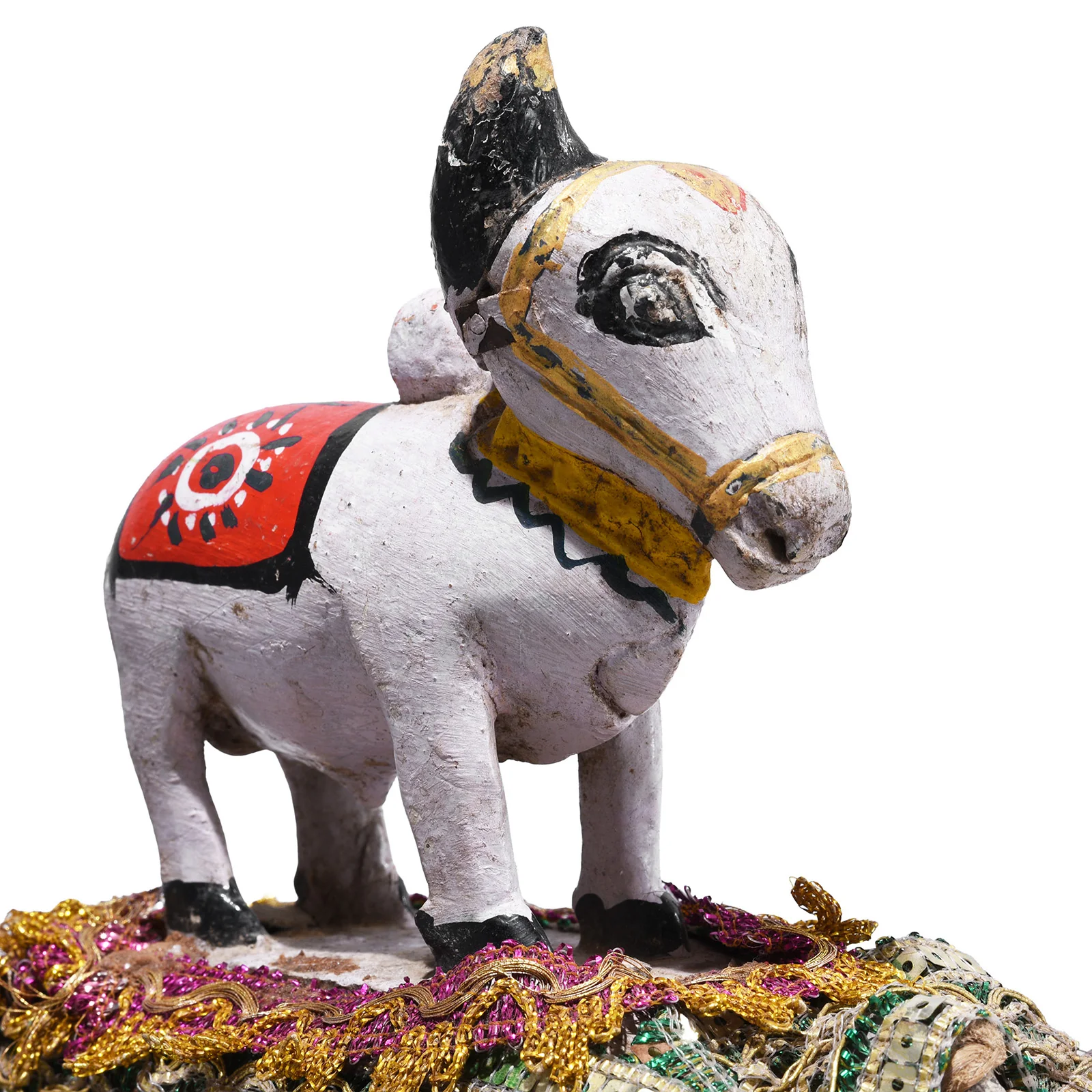 Painted Indian Nandi Bull Wheel Toy - Ca 1940 - Image 3