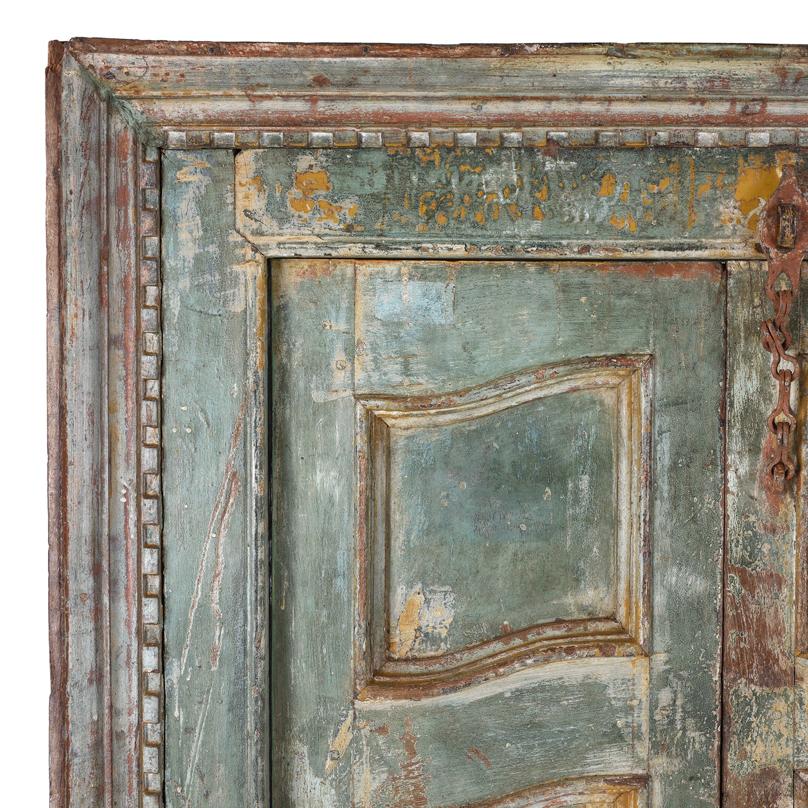 Painted Indian Door & Frame From Gujarat - 19th Century - Image 4