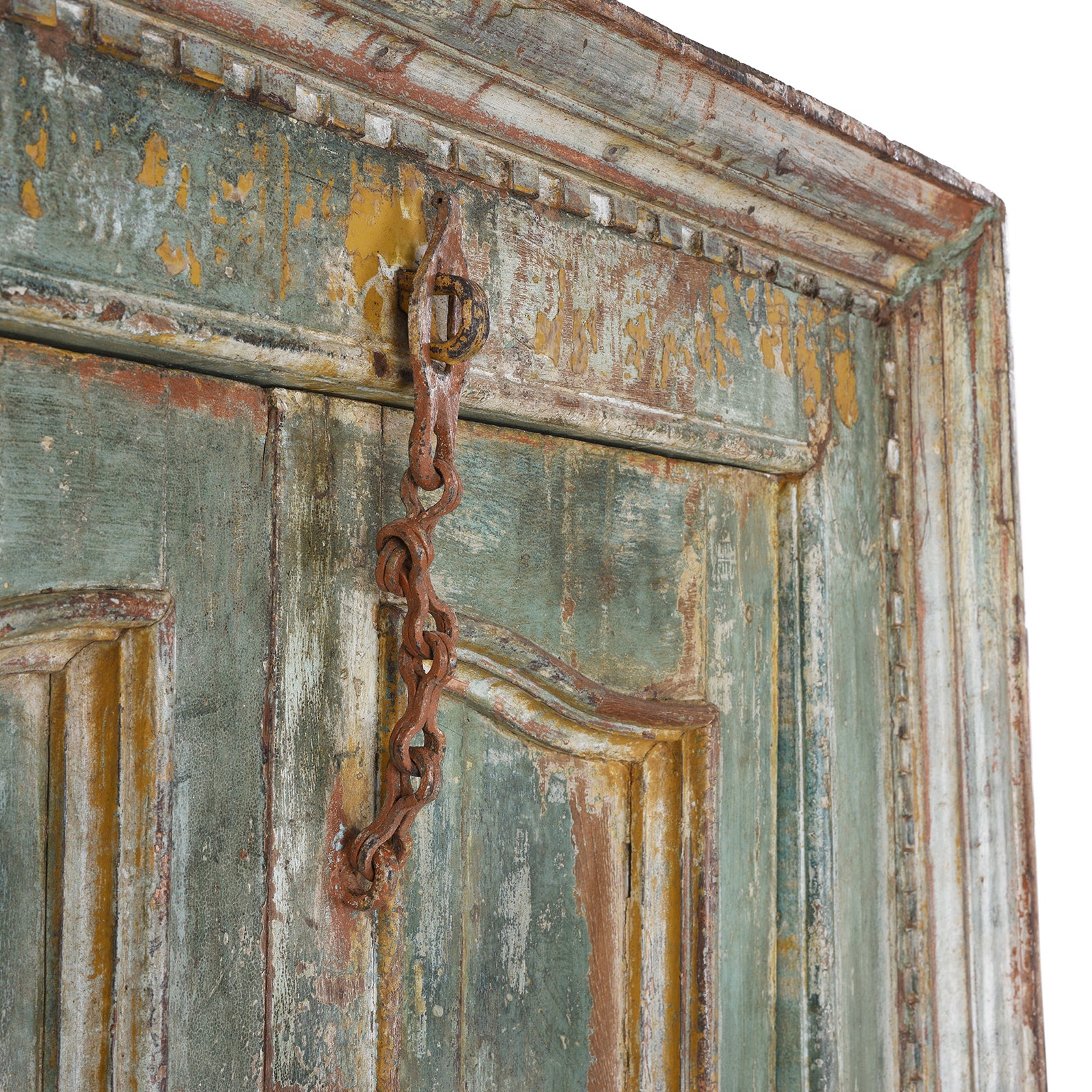 Painted Indian Door & Frame From Gujarat - 19th Century - Image 5