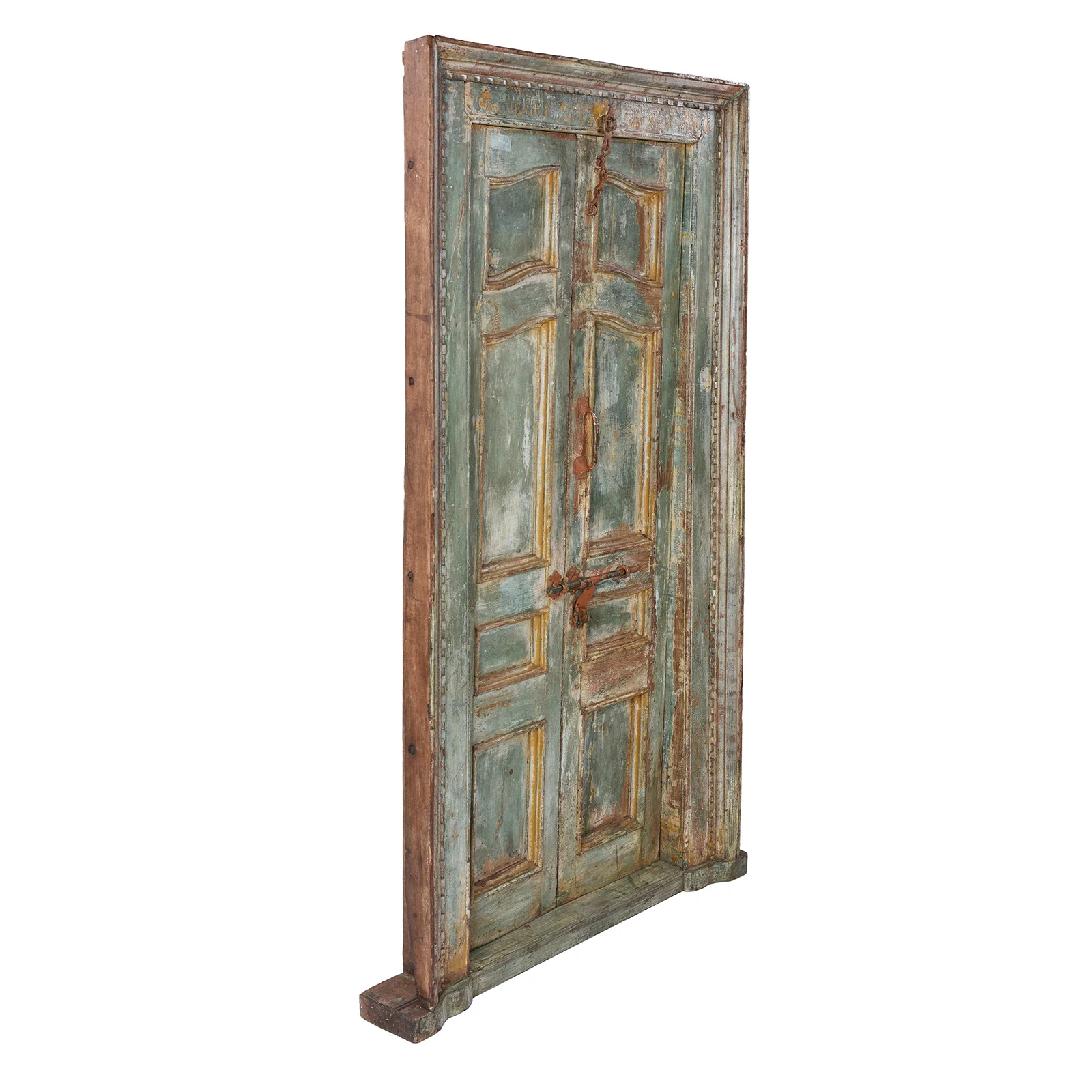 Painted Indian Door & Frame From Gujarat - 19th Century - Image 6