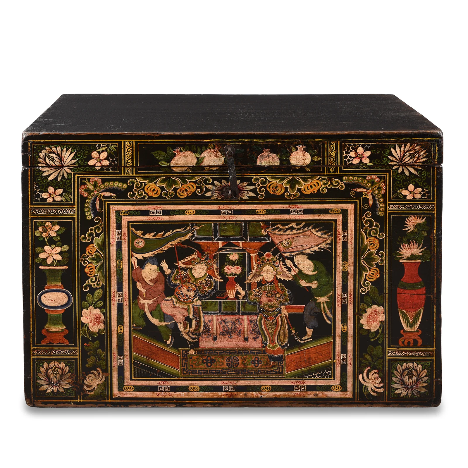 Painted Opera Chest From Shanxi Province - 19th Century
