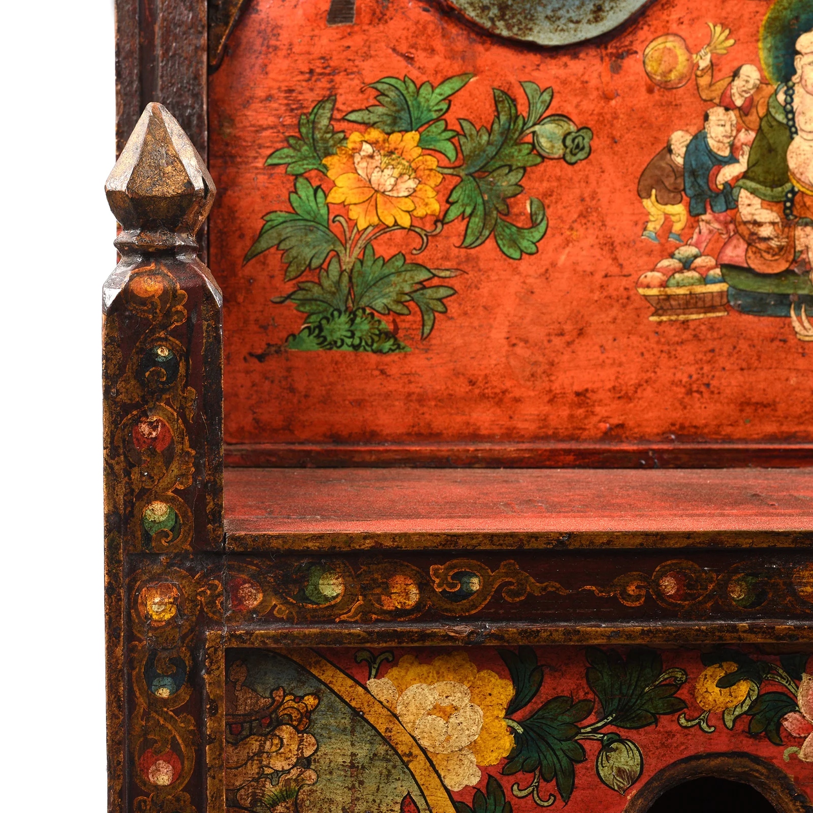 Painted Pegam Prayer Table From Tibet - Ca 1900 - Image 8