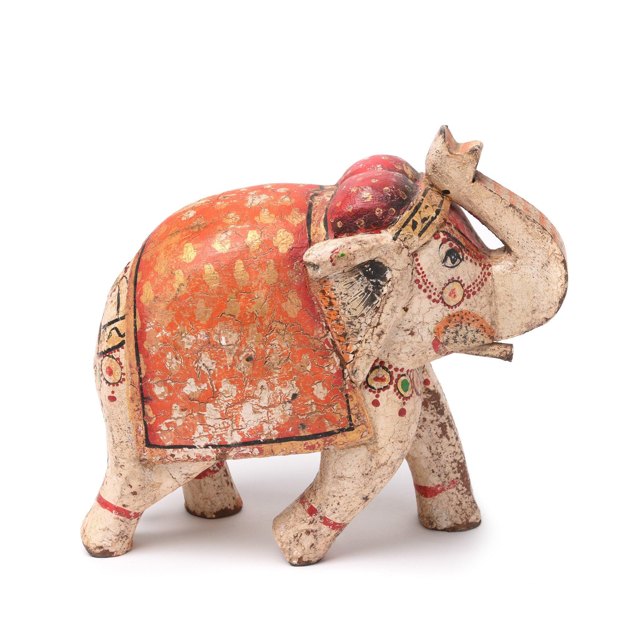 Painted Indian Elephant Figurine From Rajasthan - Image 4