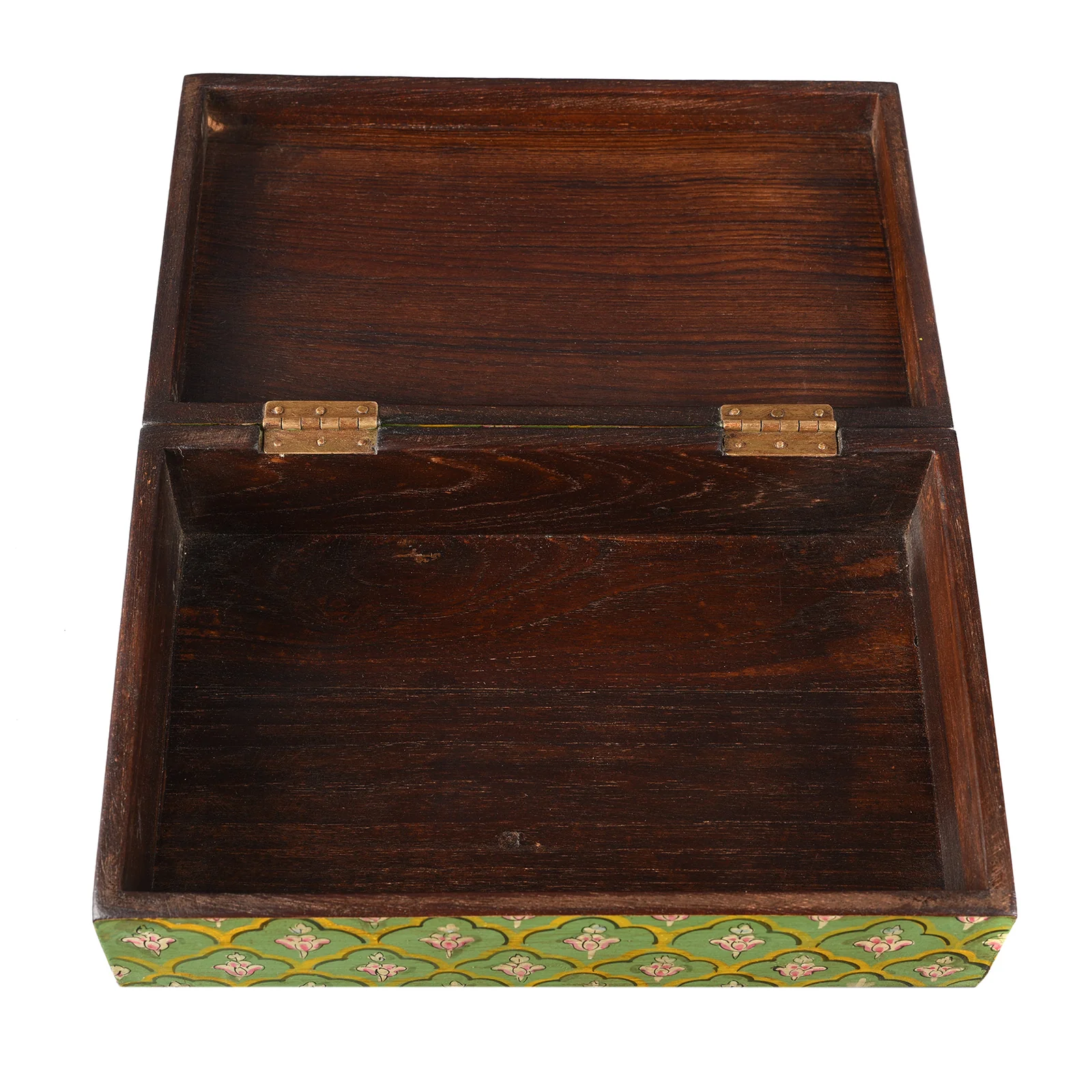 Hand Painted Rajasthani Keepsake Box - Mughal Green - Image 8