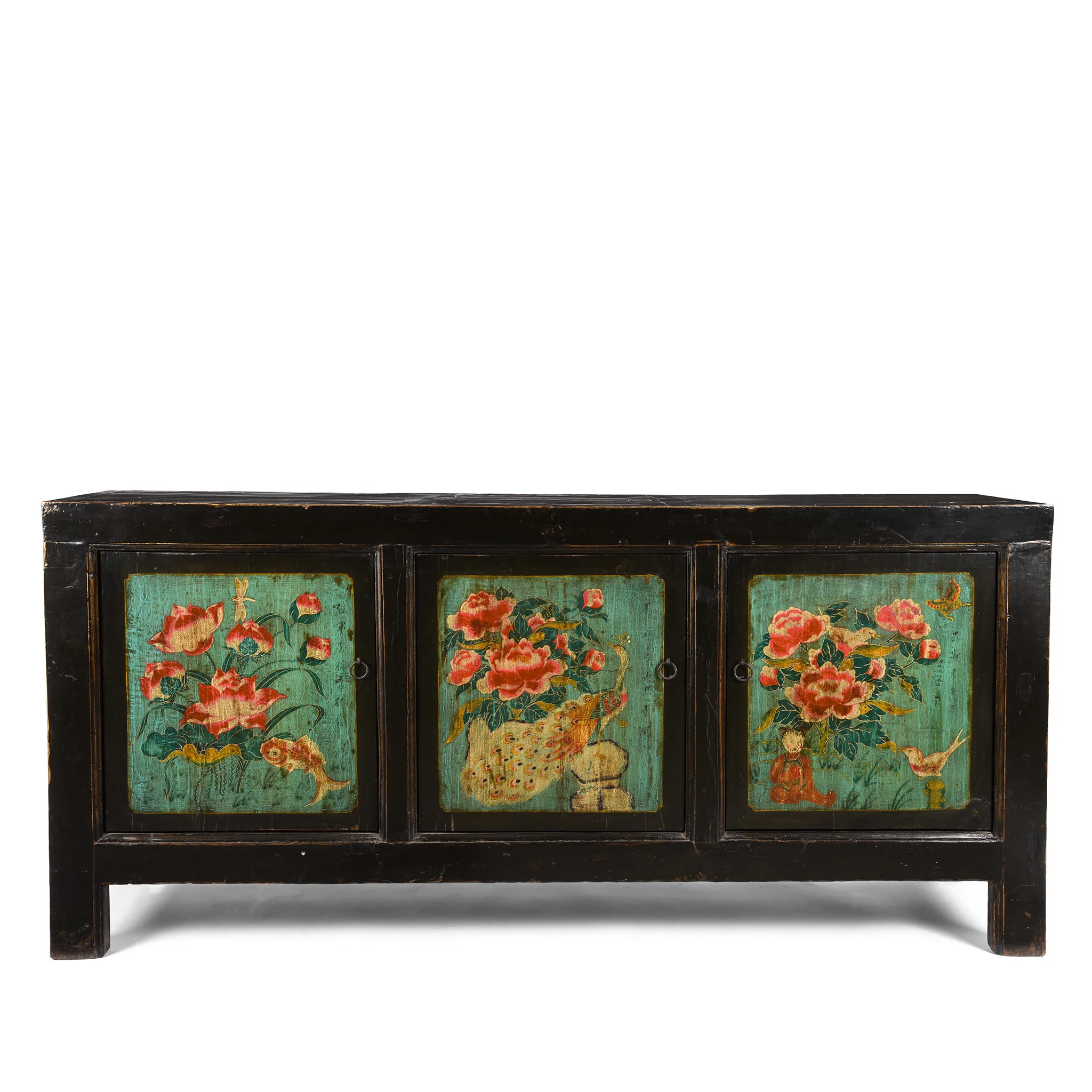 Painted Sideboard From Mongolia - Ca 1930's