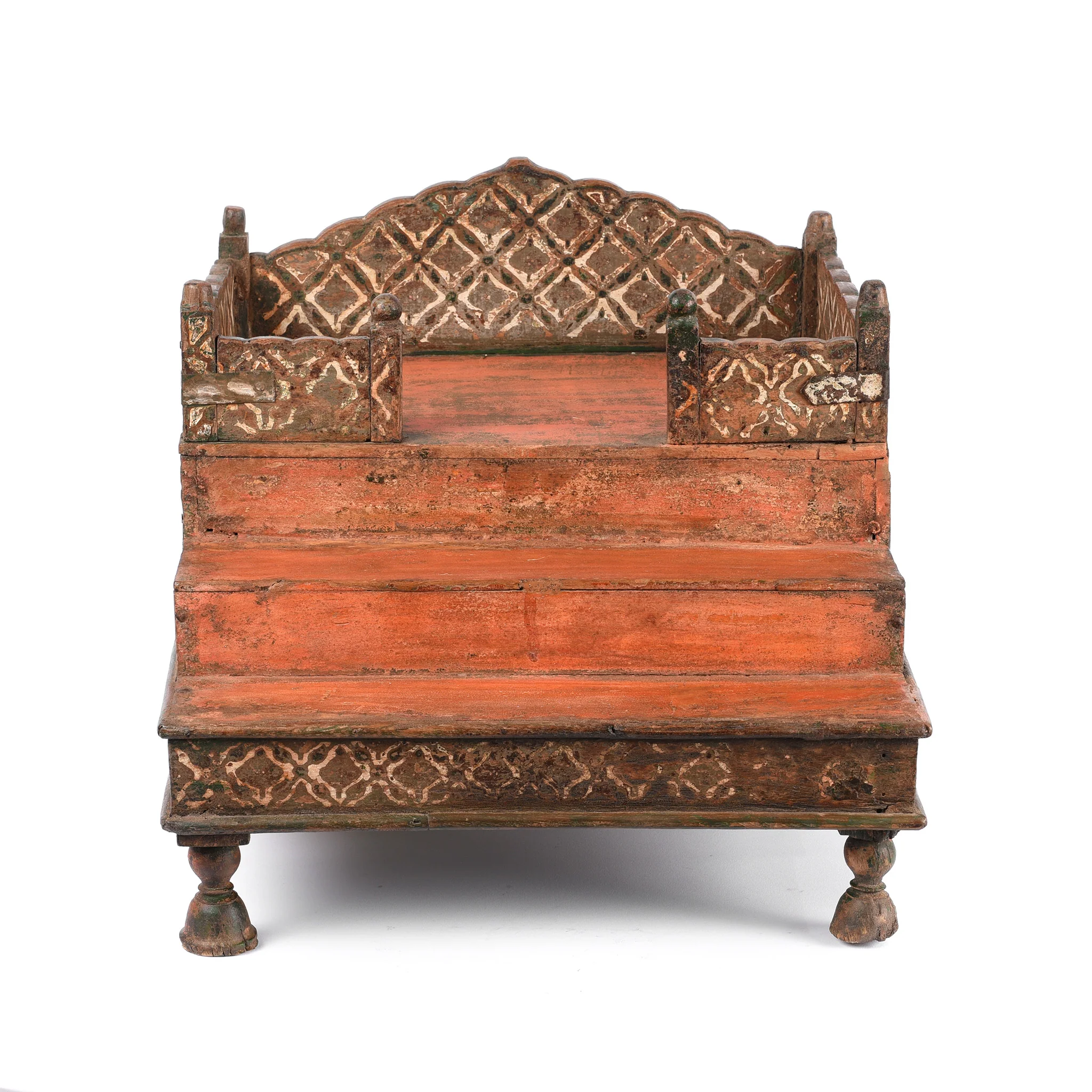 Painted Singhasan From Bikaner - 19thC
