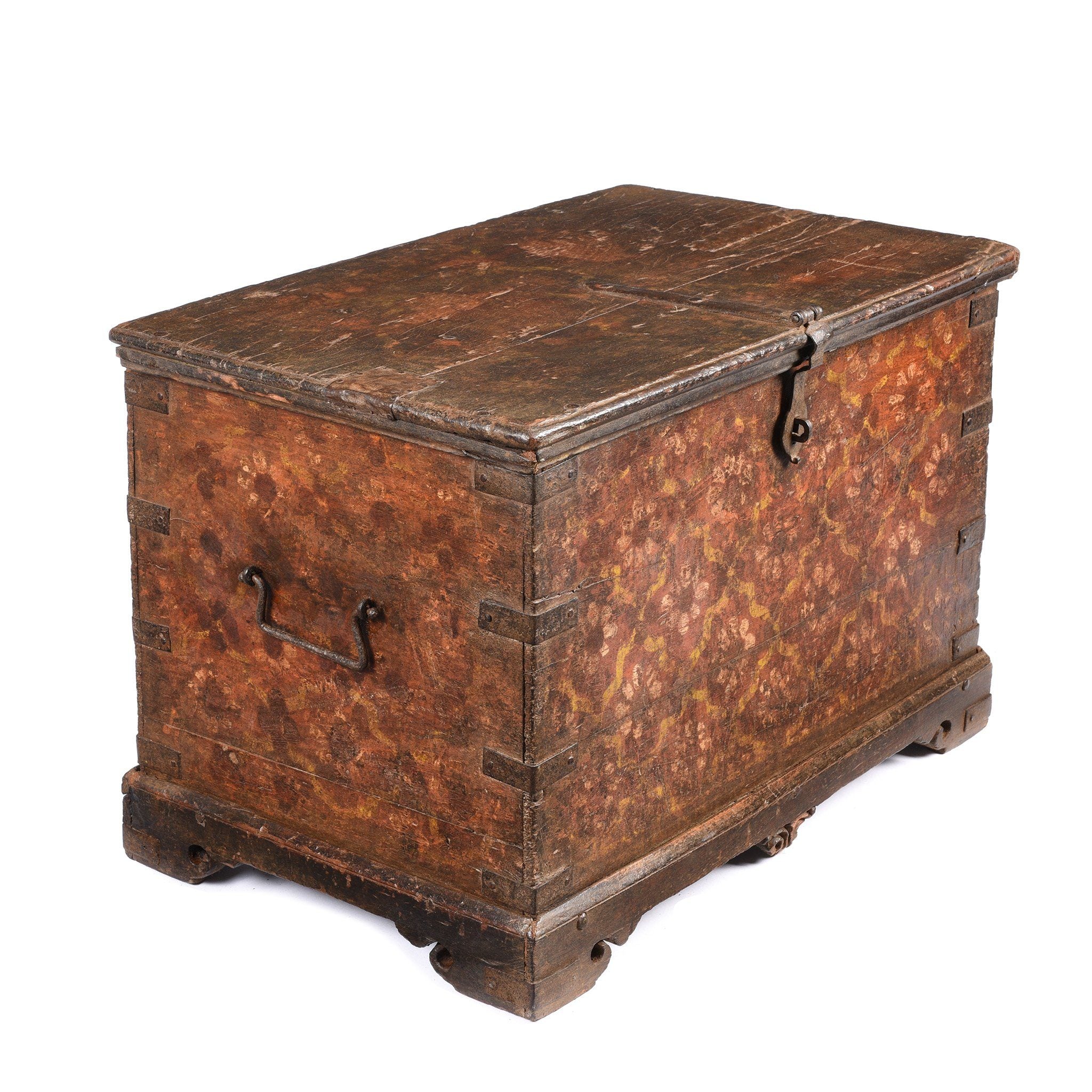 Painted Teak Chest From Nagaur - 19thC - Image 5