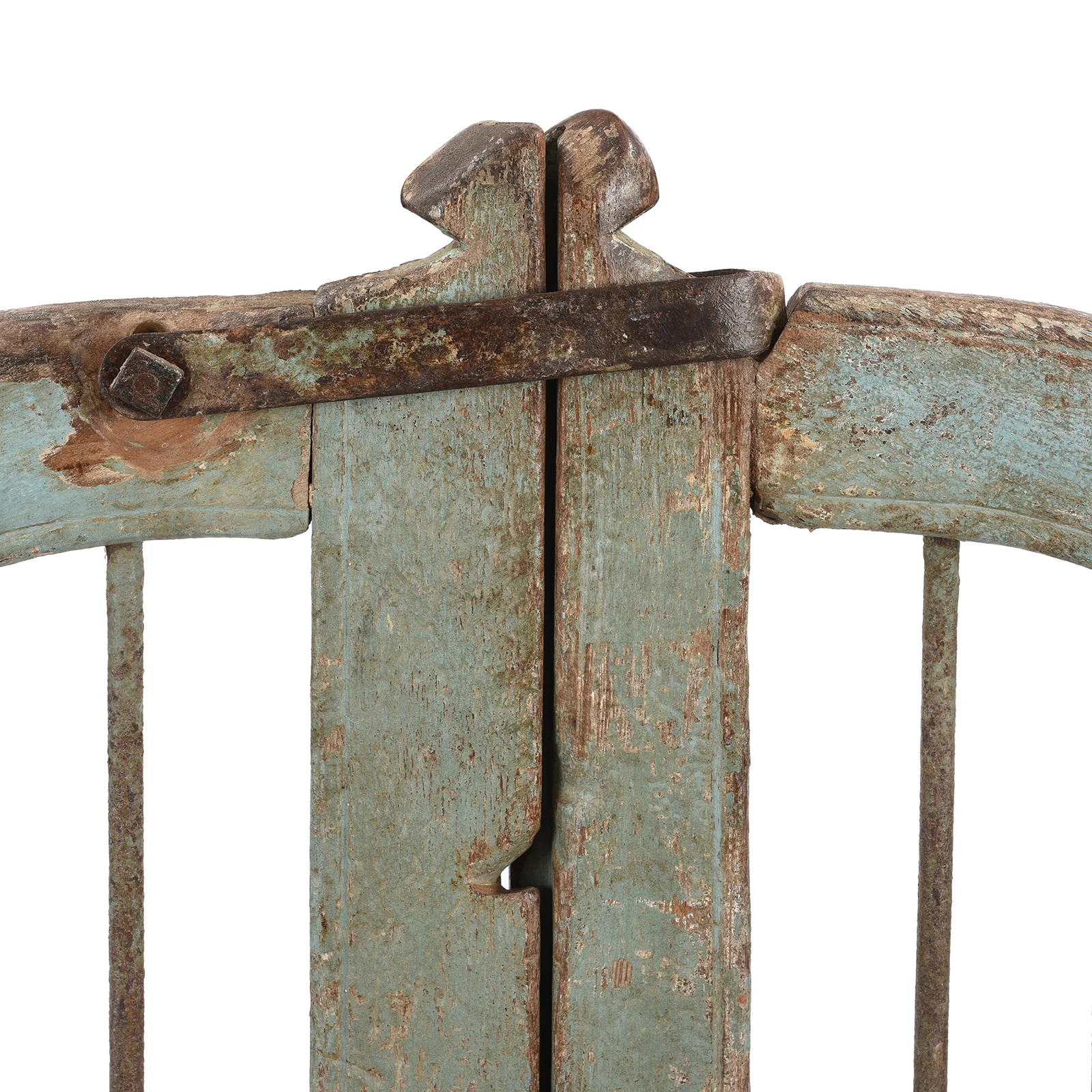 Painted Teak Dog Gate From Gujarat - 19th Century - Image 3