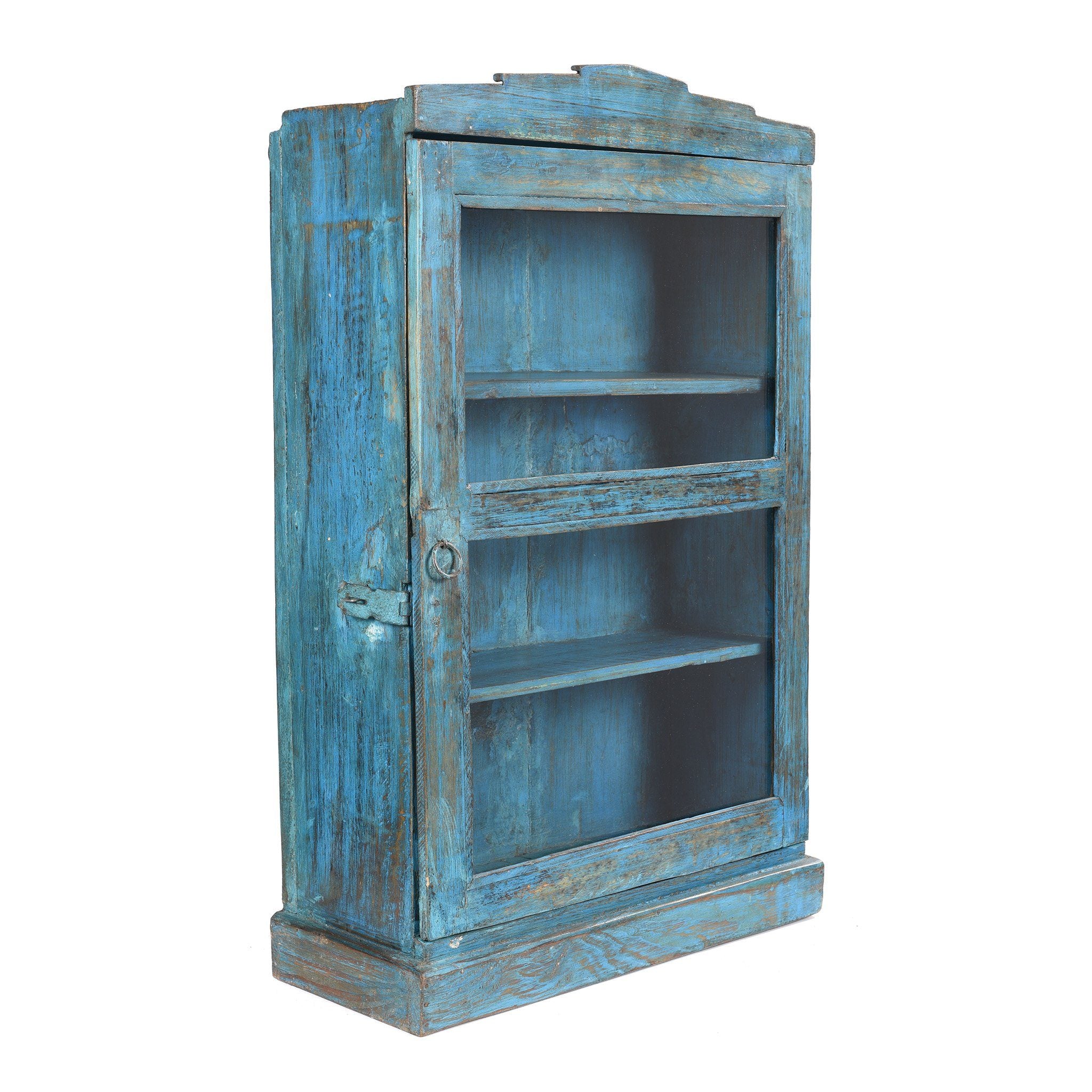 Painted Teak Glazed Wall Cabinet - Ca 1930 - Image 3
