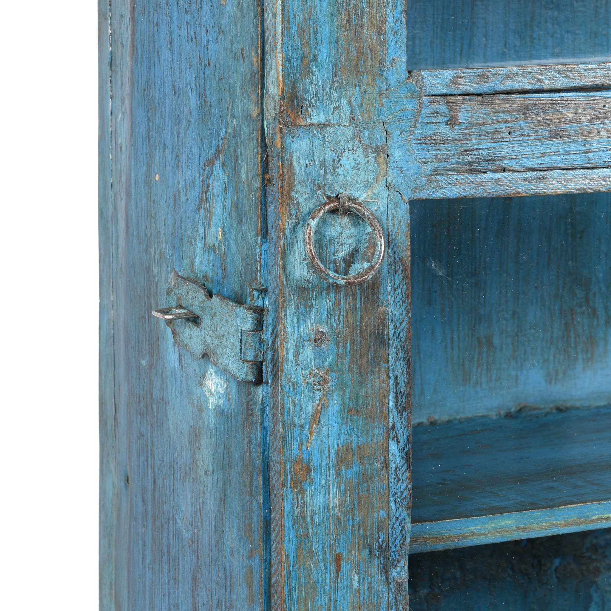 Painted Teak Glazed Wall Cabinet - Ca 1930 - Image 4