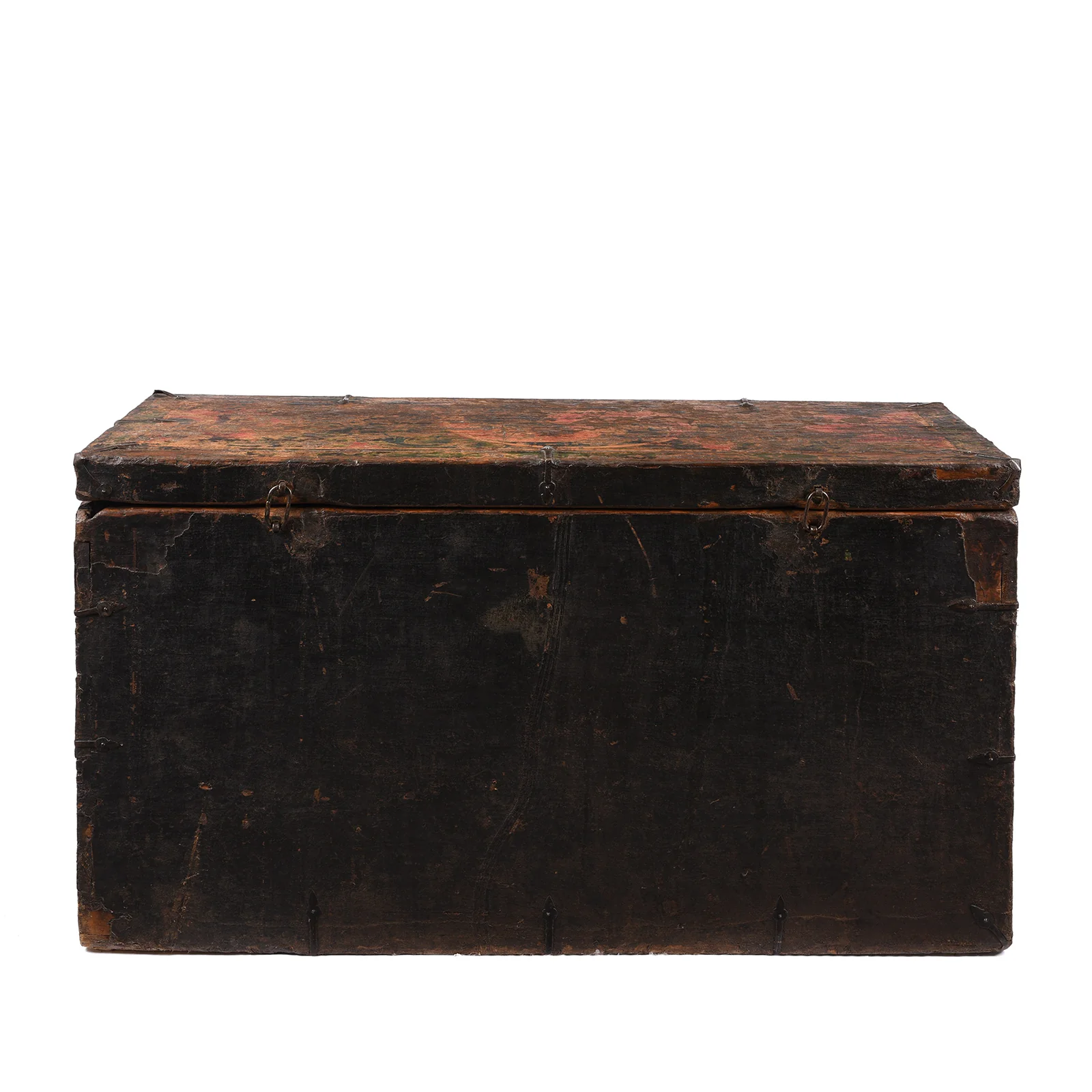 Painted Tibetan 'Flaming Lotus' Storage Chest - 18th Century - Image 12