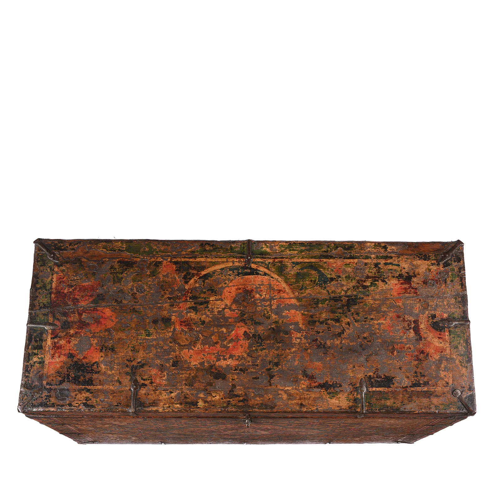 Painted Tibetan 'Flaming Lotus' Storage Chest - 18th Century - Image 9