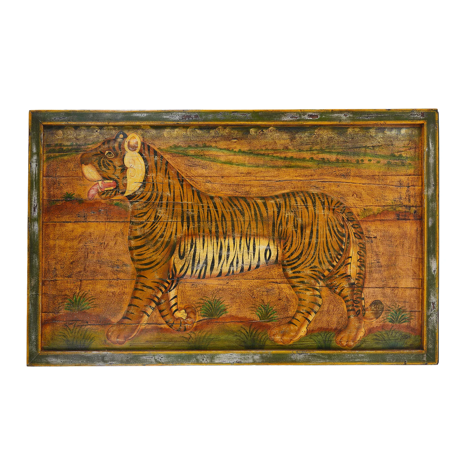 Indian Folk Art Tiger Panel from Rajasthan