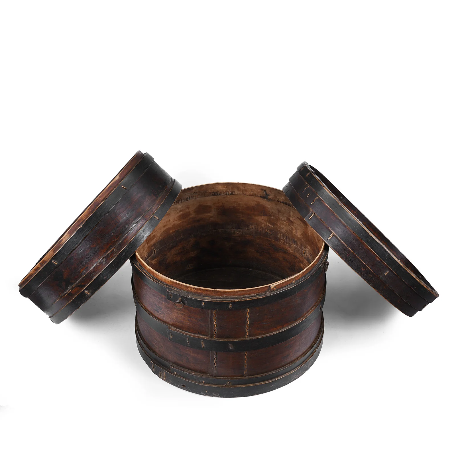 Painted Willow Hat Box From Shanxi - 19th Century - Image 5