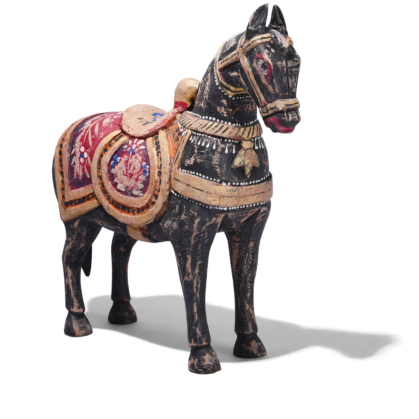 Painted Wooden Marwari Horse From Rajasthan - Image 12