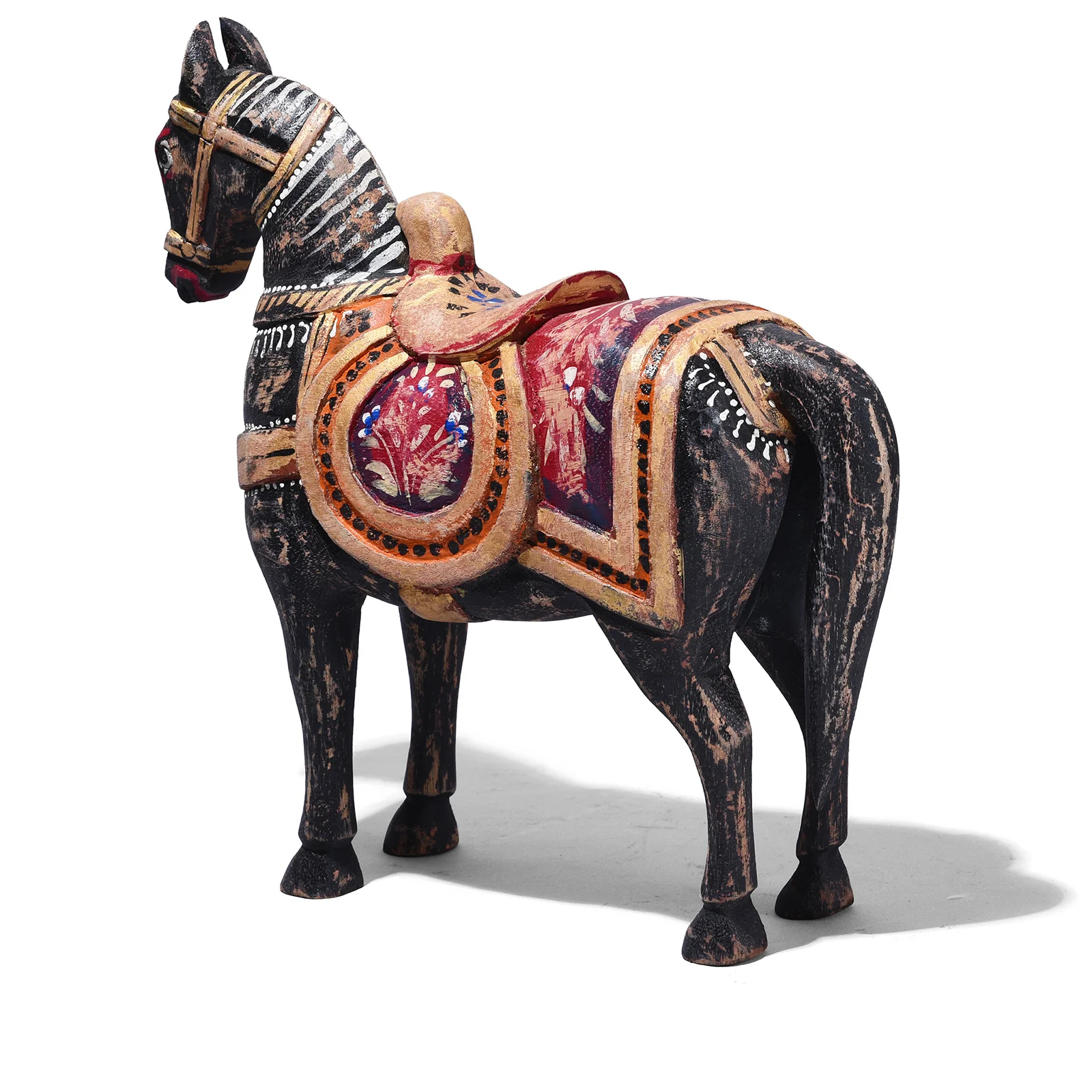 Painted Wooden Marwari Horse From Rajasthan - Image 14