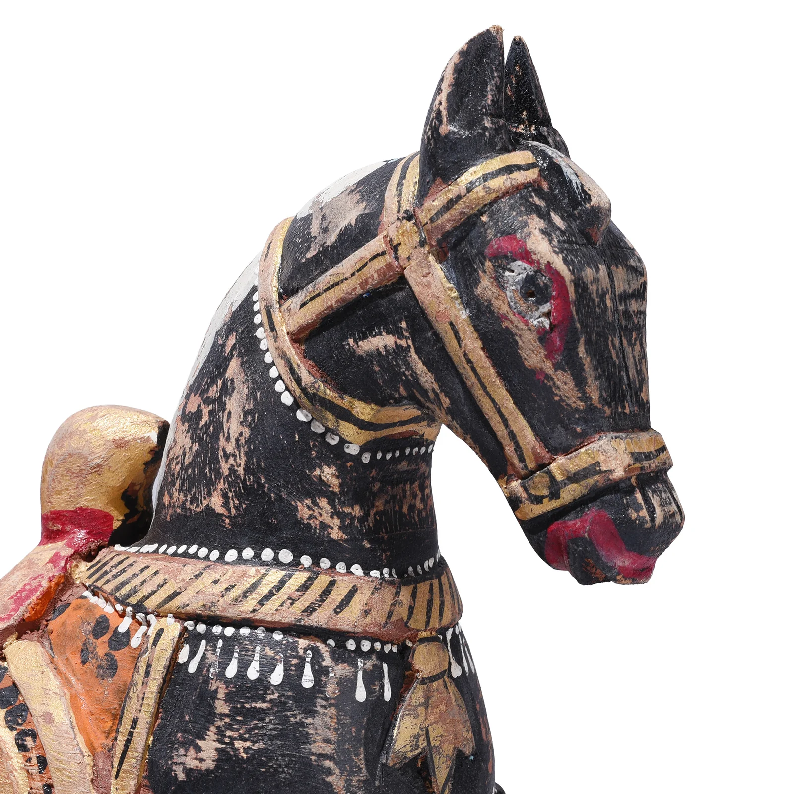 Painted Wooden Marwari Horse From Rajasthan - Image 15