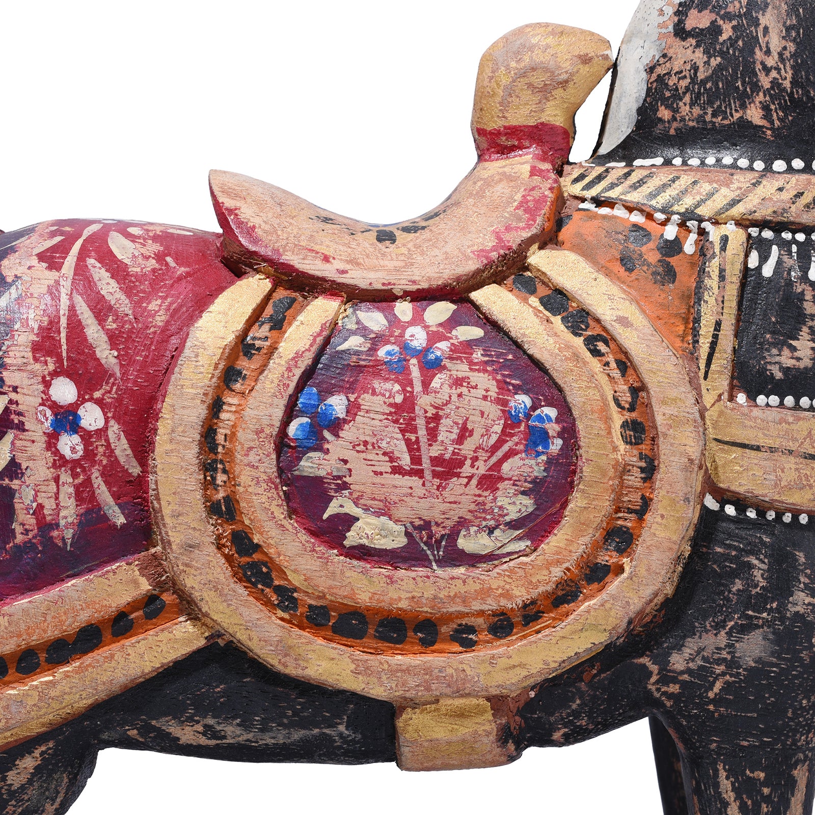 Painted Wooden Marwari Horse From Rajasthan - Image 16