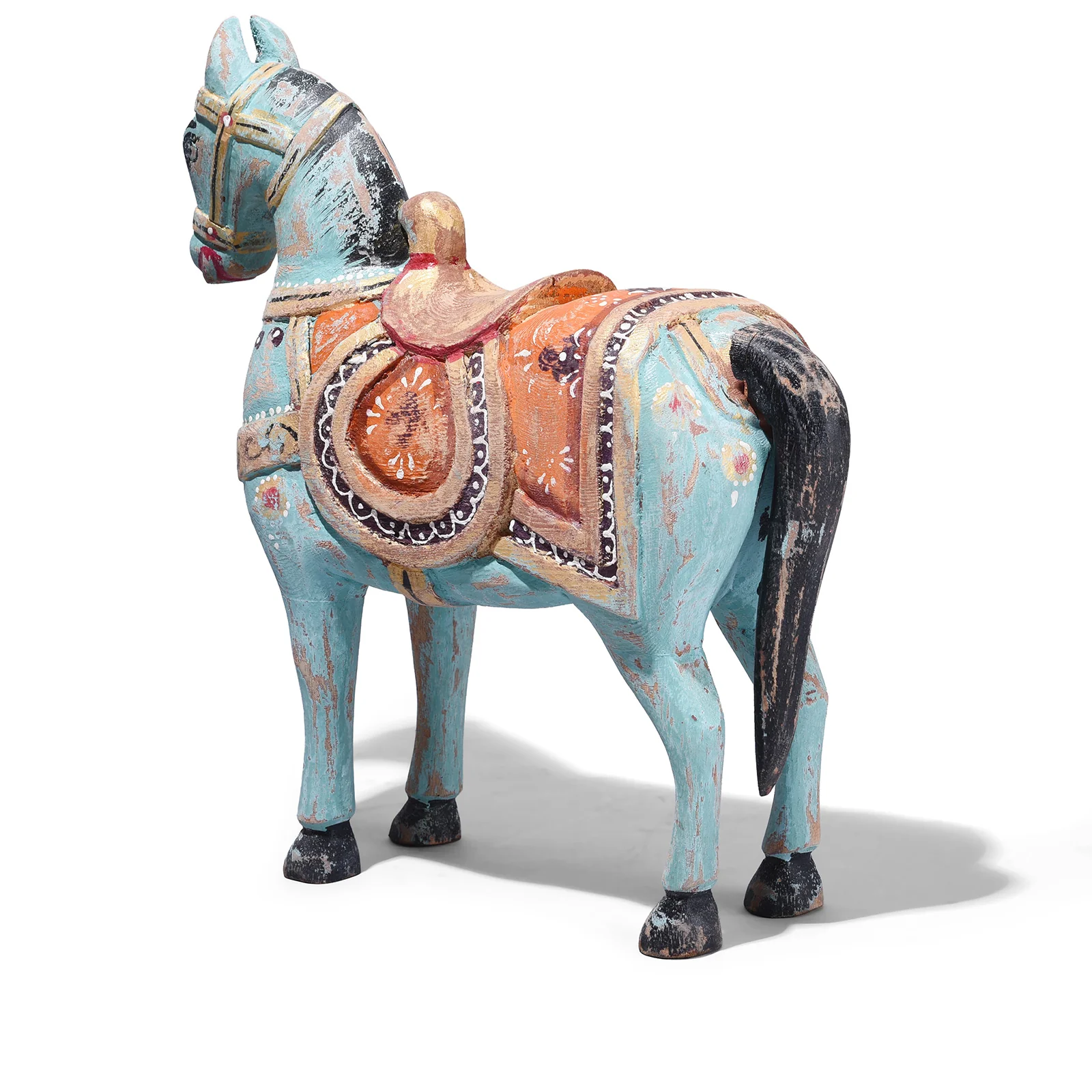 Painted Wooden Marwari Horse From Rajasthan - Image 4