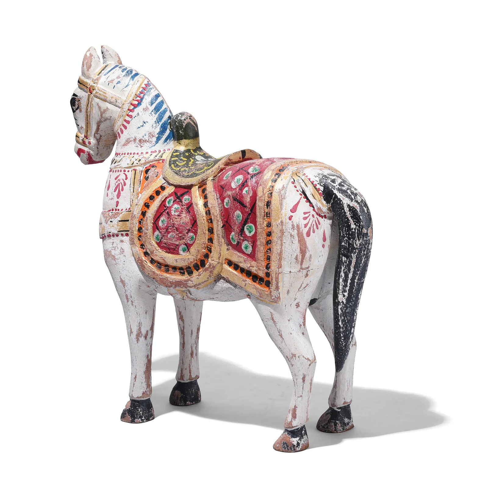Painted Wooden Marwari Horse From Rajasthan - Image 9