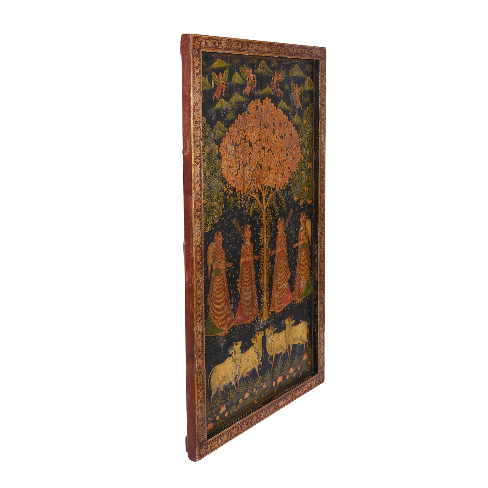 Hand-Painted Pichwai-Style Panel - Gopis & Cattle - Image 8