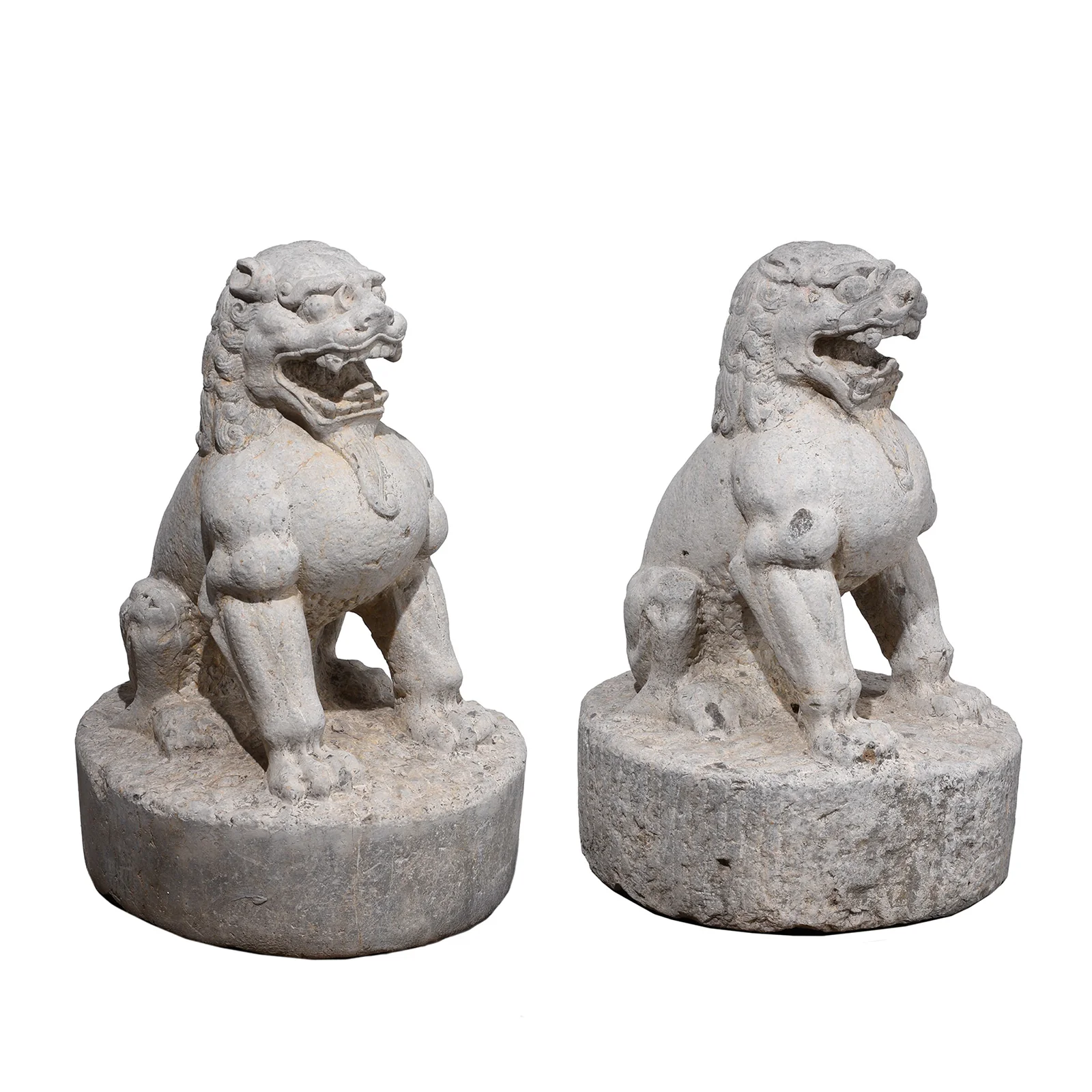 Pair Of Stone Guardian Lions (Foo Dogs)