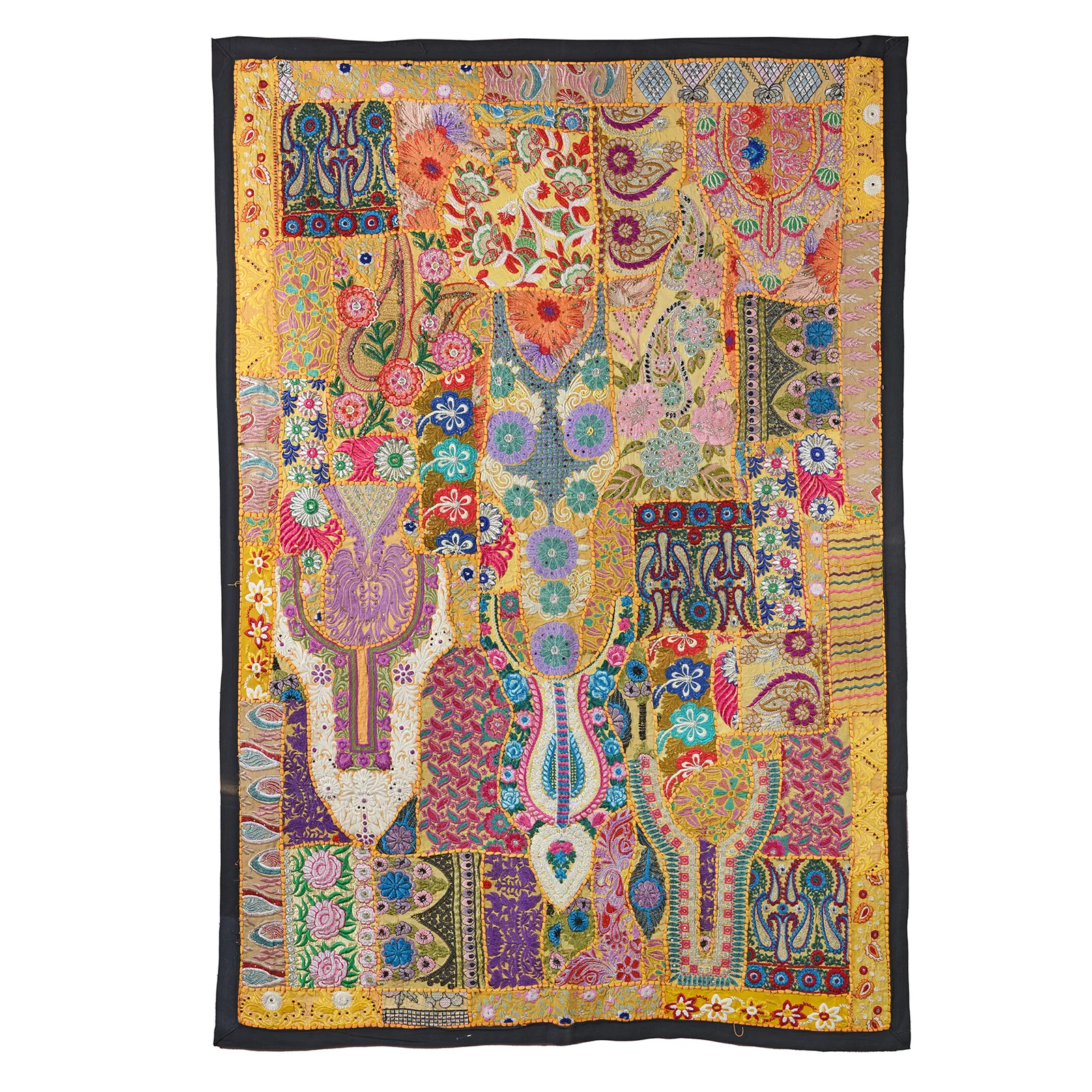 Vintage Patchwork Sari Wall Hanging - Image 9