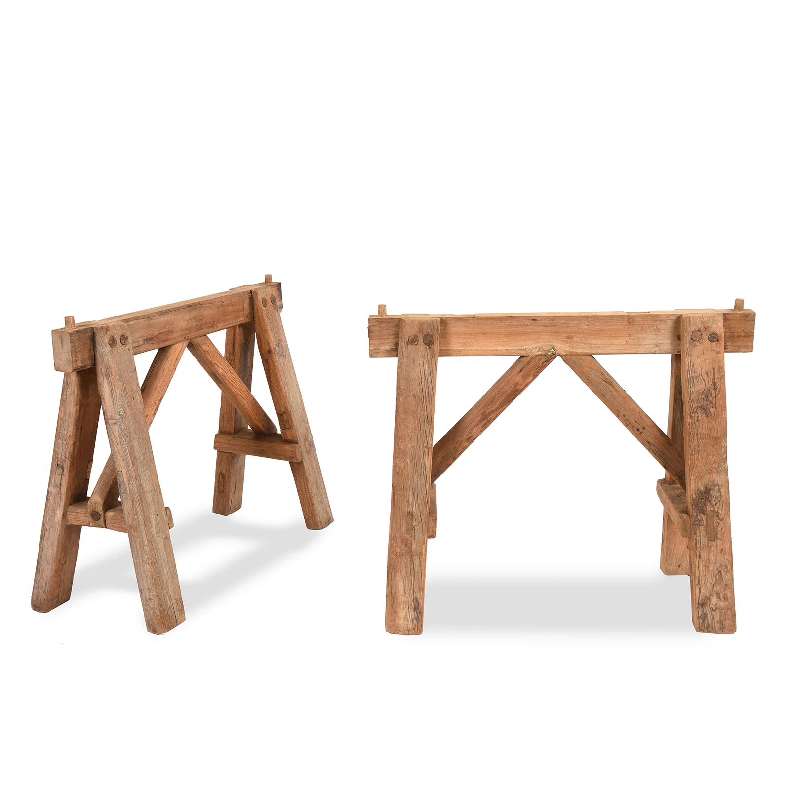 Trestle Dining Table Made From Old Pine - Image 5