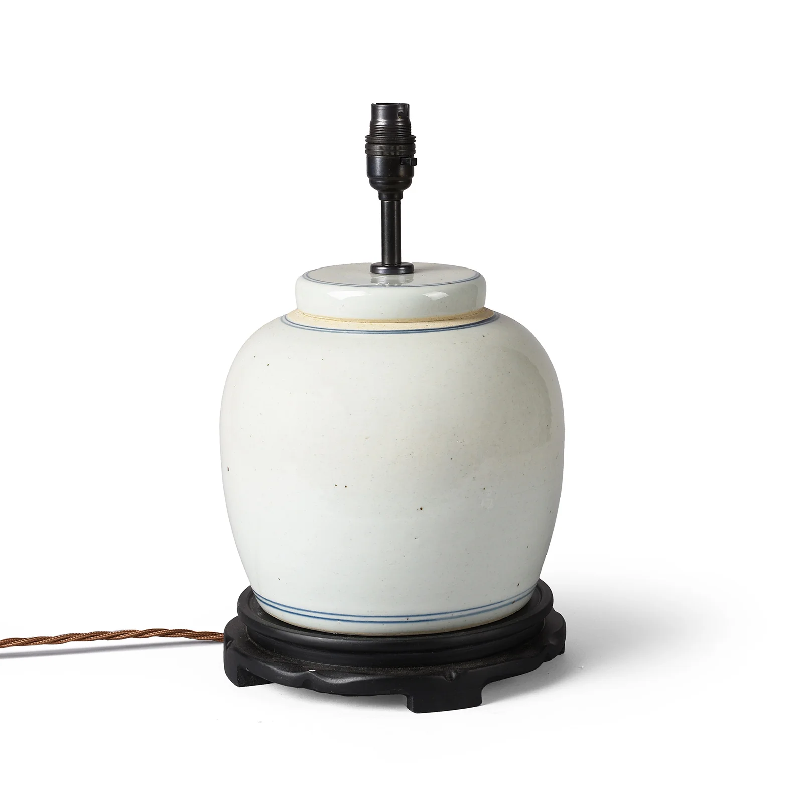 Plain Ginger Jar Lamp With Base - Image 2