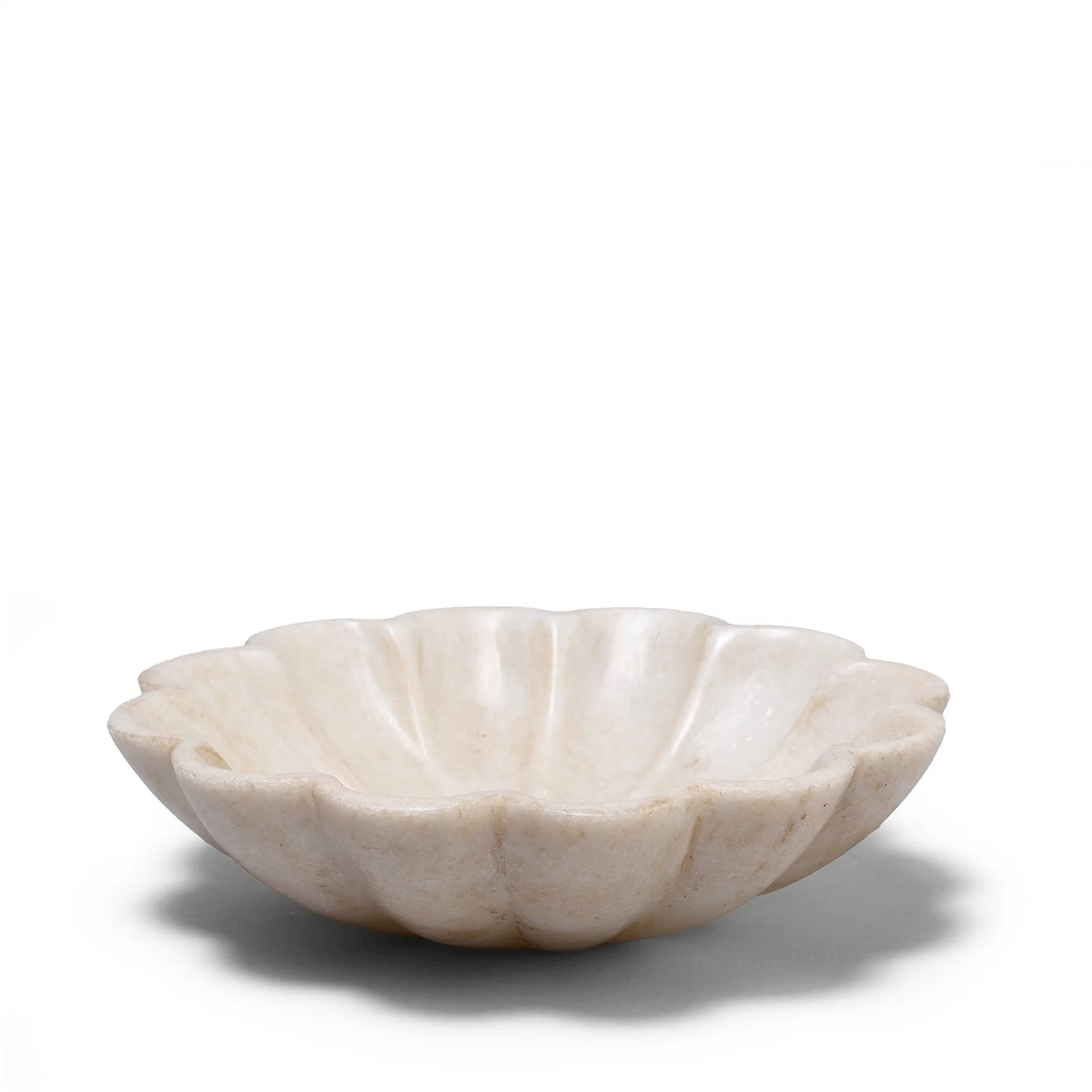 White Marble Lotus Dish From Rajasthan - Image 2