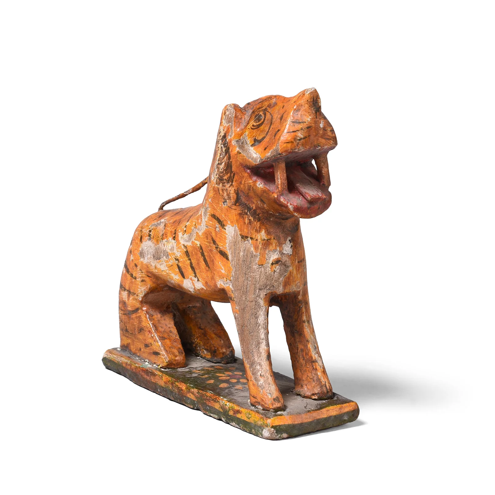 Polychromed Indian Tiger Figure From Karnataka - Ca 1910 - Image 2