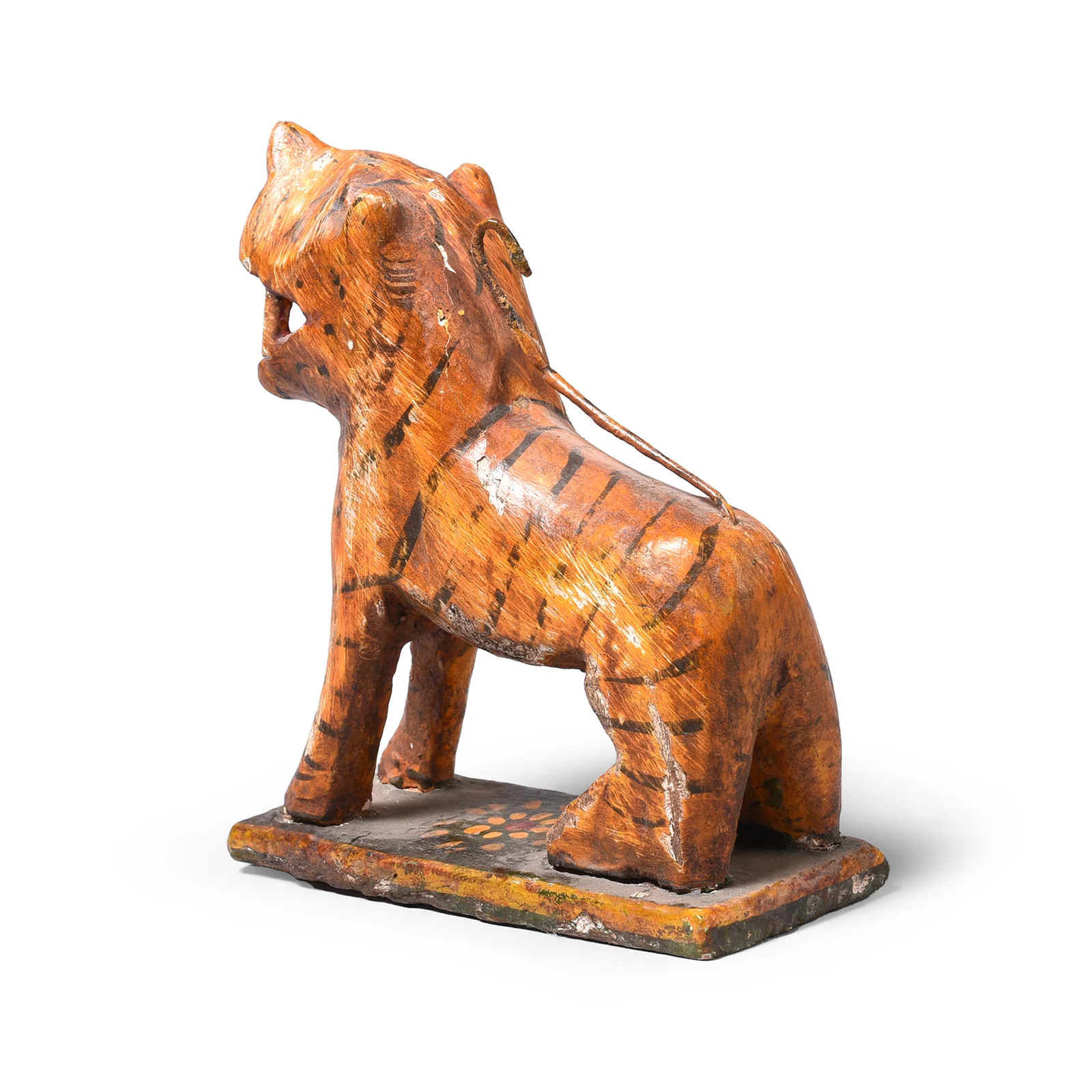 Polychromed Indian Tiger Figure From Karnataka - Ca 1910 - Image 4
