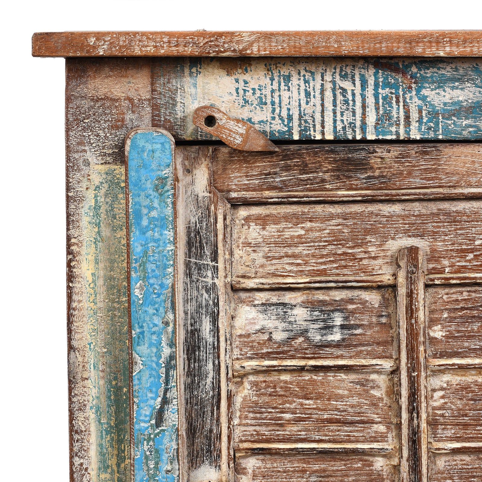 Reclaimed Teak Louvre Bedside Cabinet - Image 10