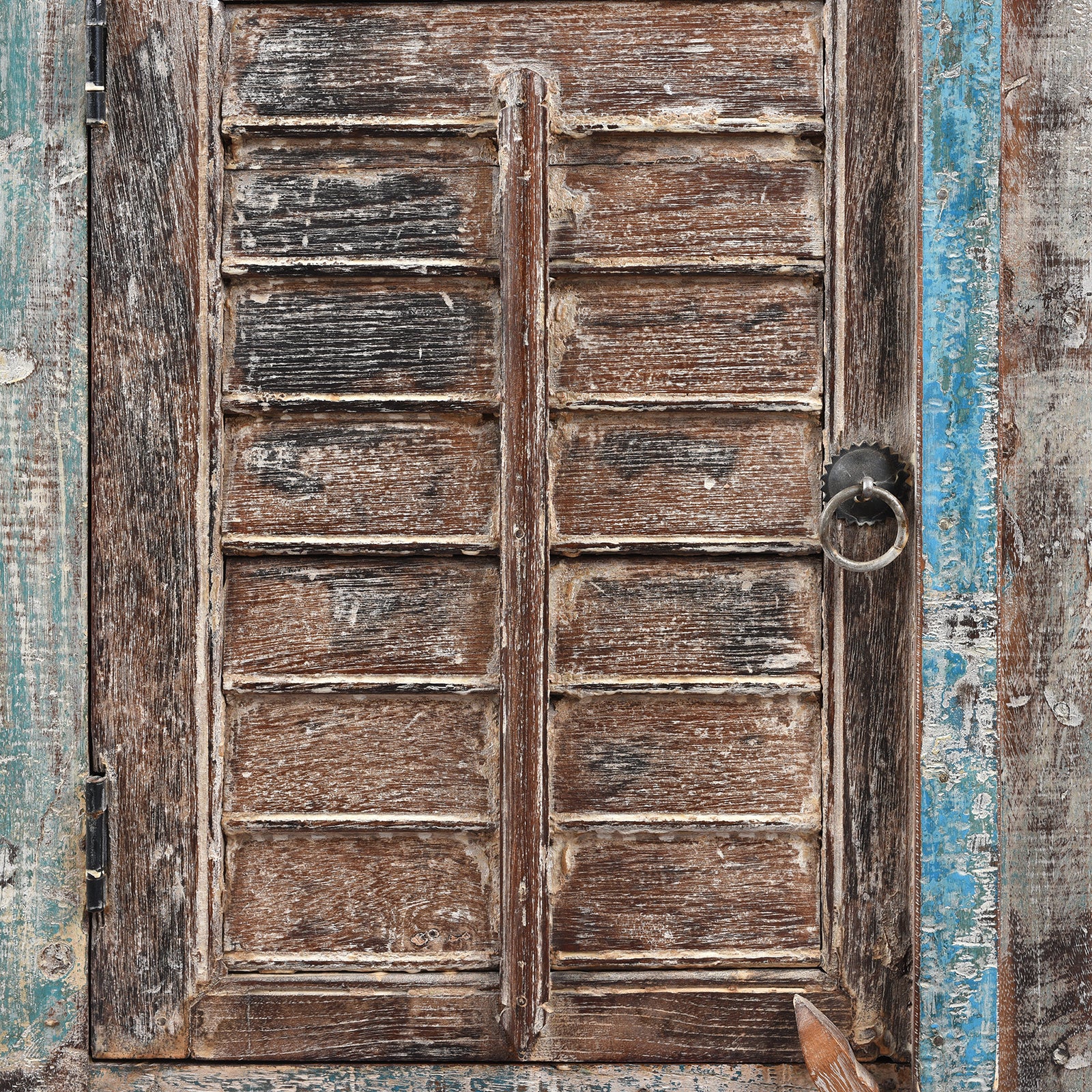 Reclaimed Teak Louvre Bedside Cabinet - Image 8