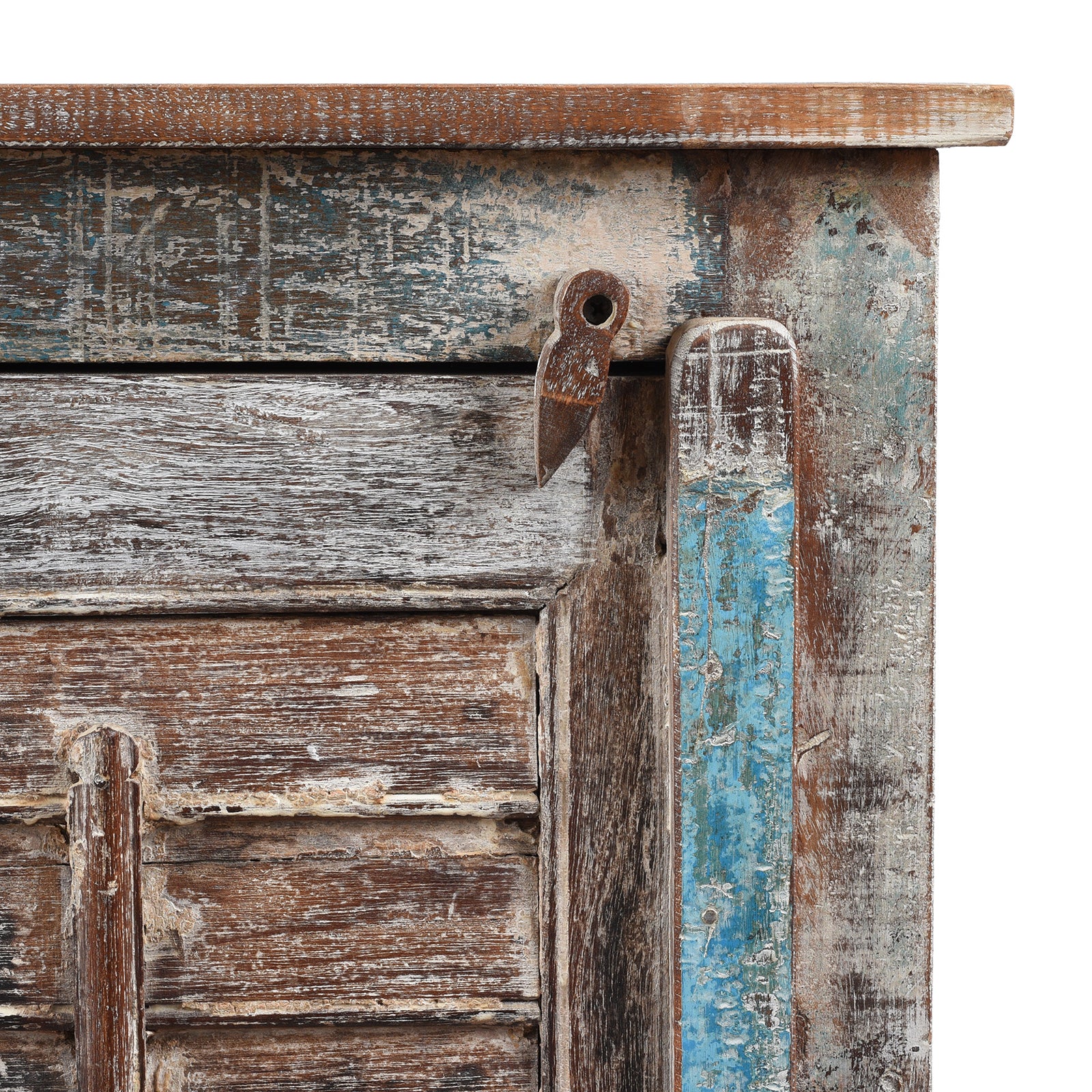 Reclaimed Teak Louvre Bedside Cabinet - Image 9