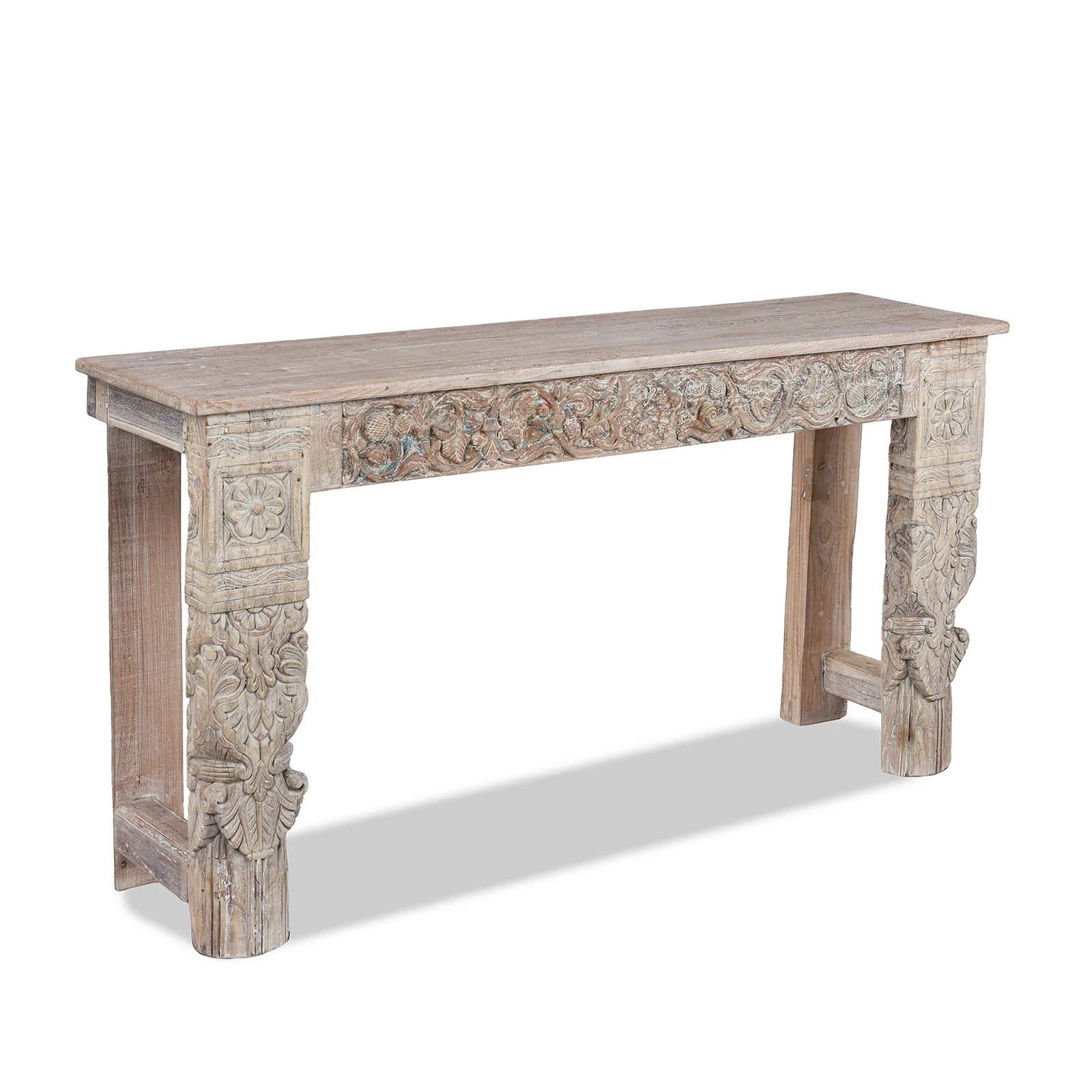 Reclaimed Teak Console Table With Painted Finish - Image 3