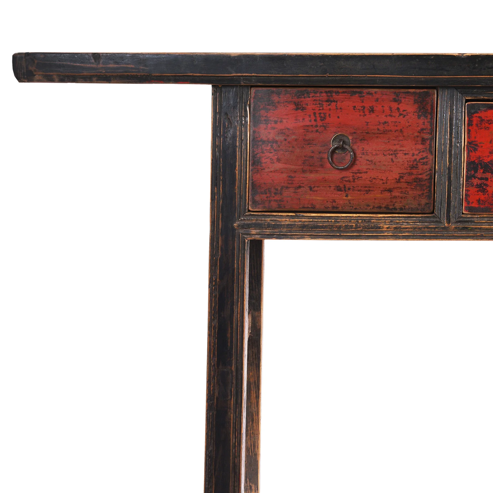Red & Black Painted Five Drawer Altar Table - 19th Century - Image 2